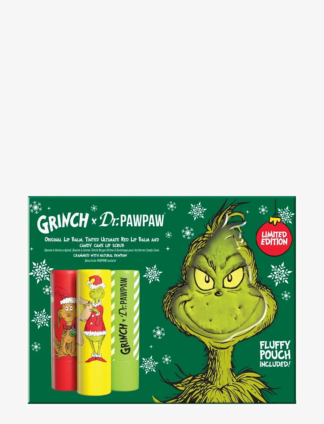 Dr.PawPaw - Dr.PAWPAW The Grinch Ultimate Red, Sugar Scrub Balm, Original + Gift - läppskrubb - ultimate red & clear - 0