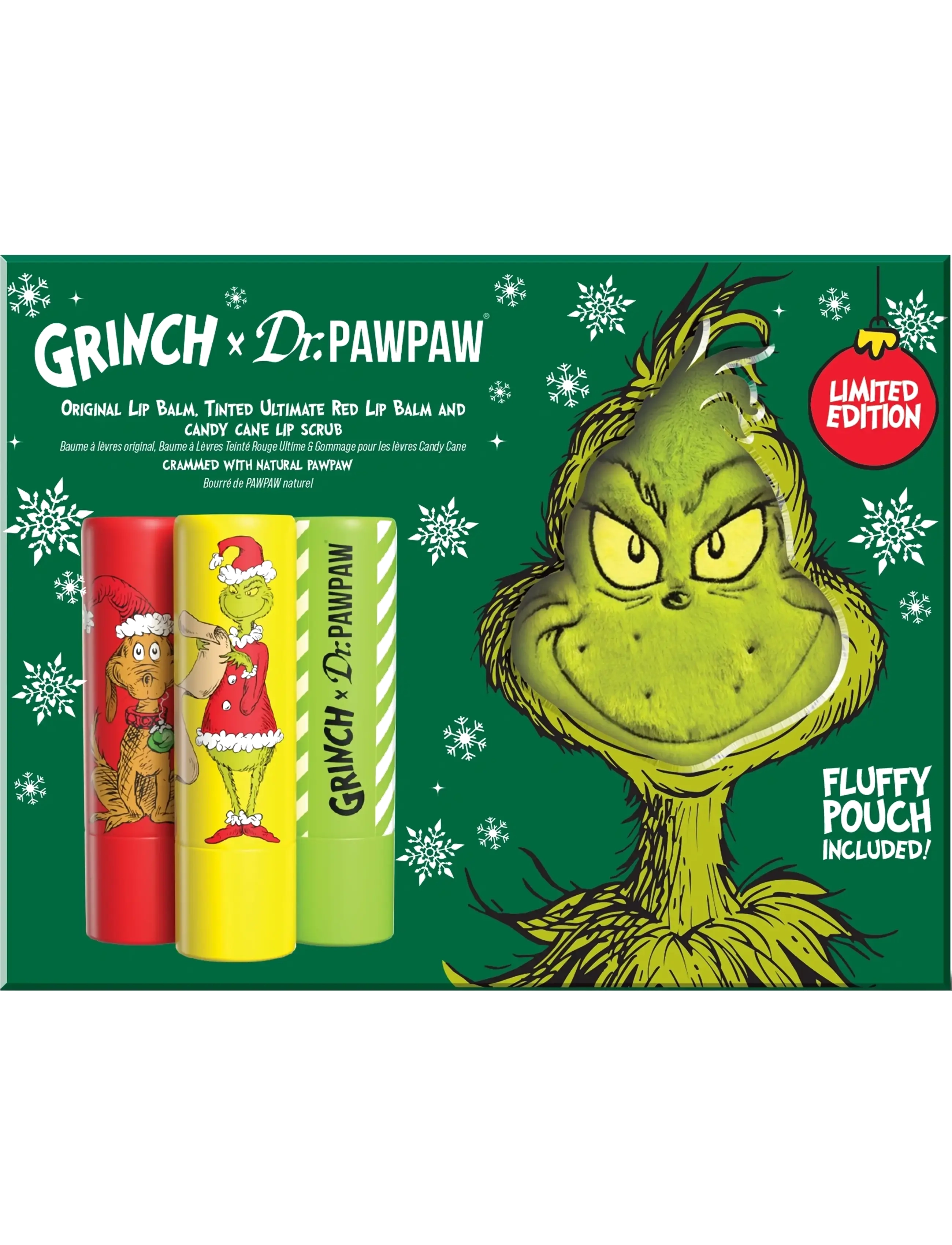 Dr.PawPaw - Dr.PAWPAW The Grinch Ultimate Red, Sugar Scrub Balm, Original + Gift - varaskrúbbar - ultimate red & clear - 1