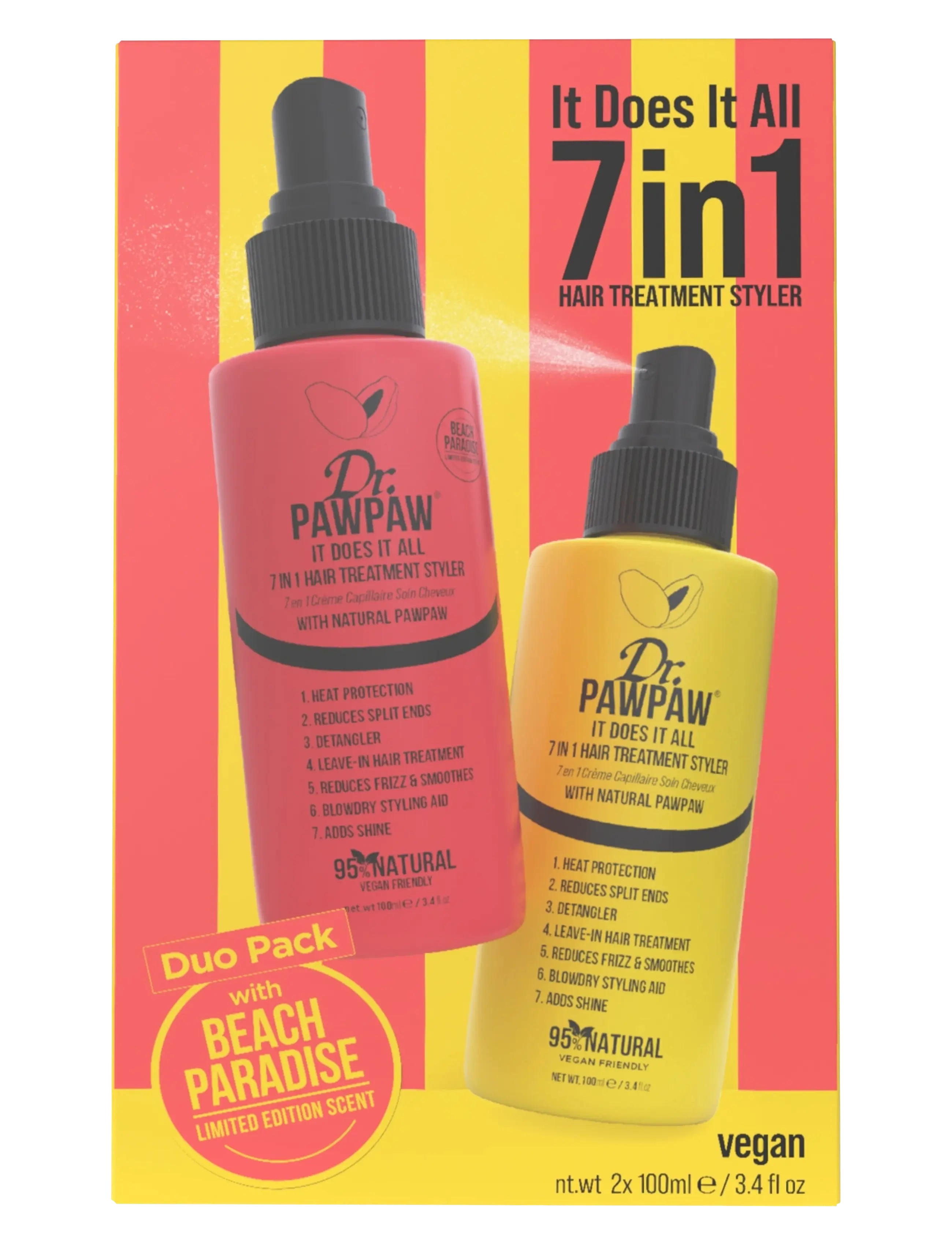 Dr.PawPaw Dr.PAWPAW It Does It All - 7 in 1 Hair Treatment Styler Duo Pack - Värmeskydd - CLEAR / undefined