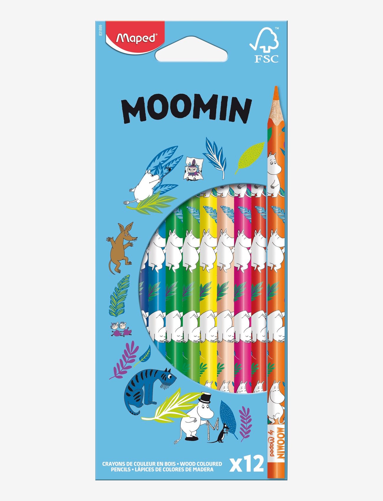 Dsignhouse Moomin - Moomin wood coloured pencils fsc x12 - pennor - multicolor - 1