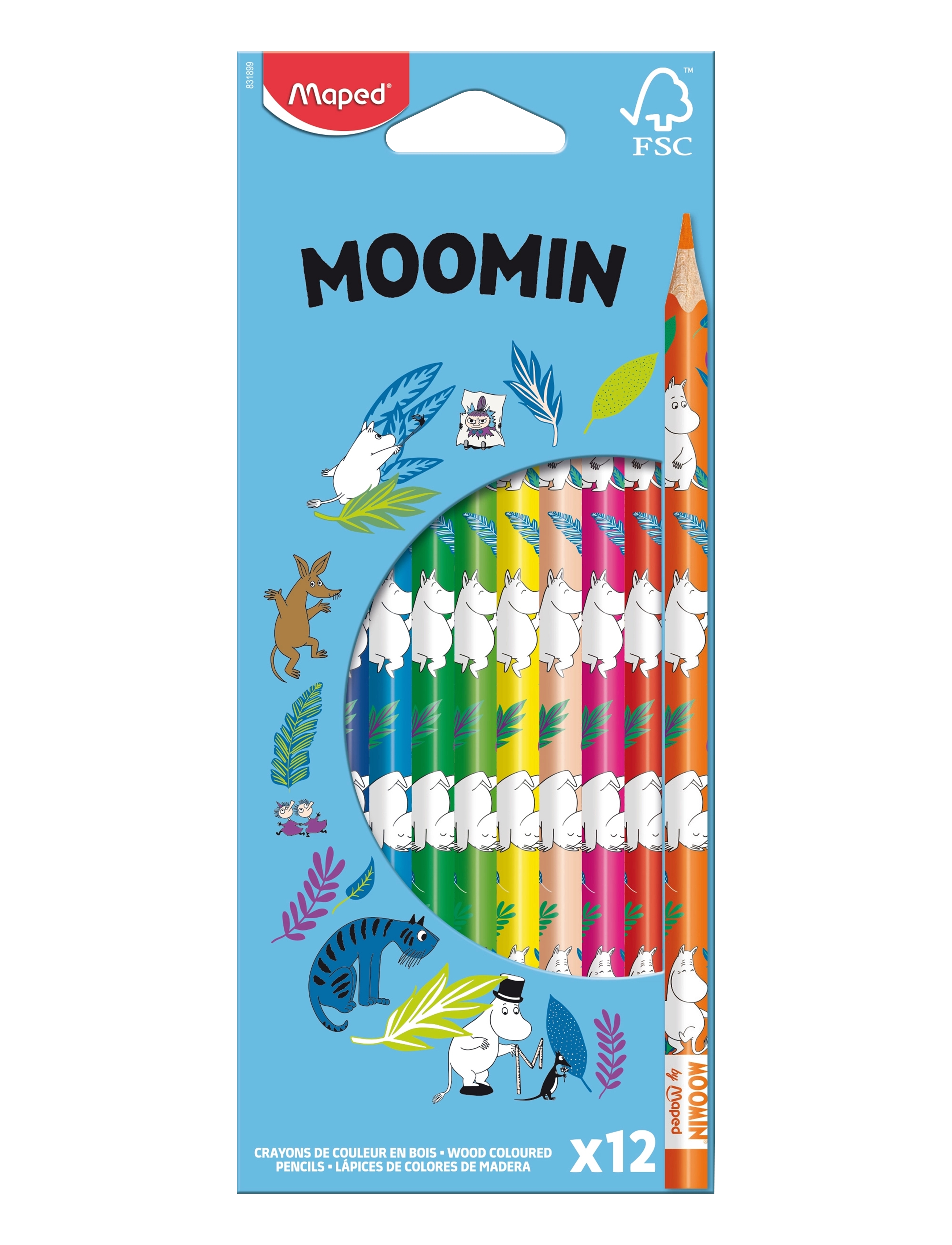 Dsignhouse Moomin Moomin wood coloured pencils fsc x12 - 4 for 3 - MULTICOLOR / multi