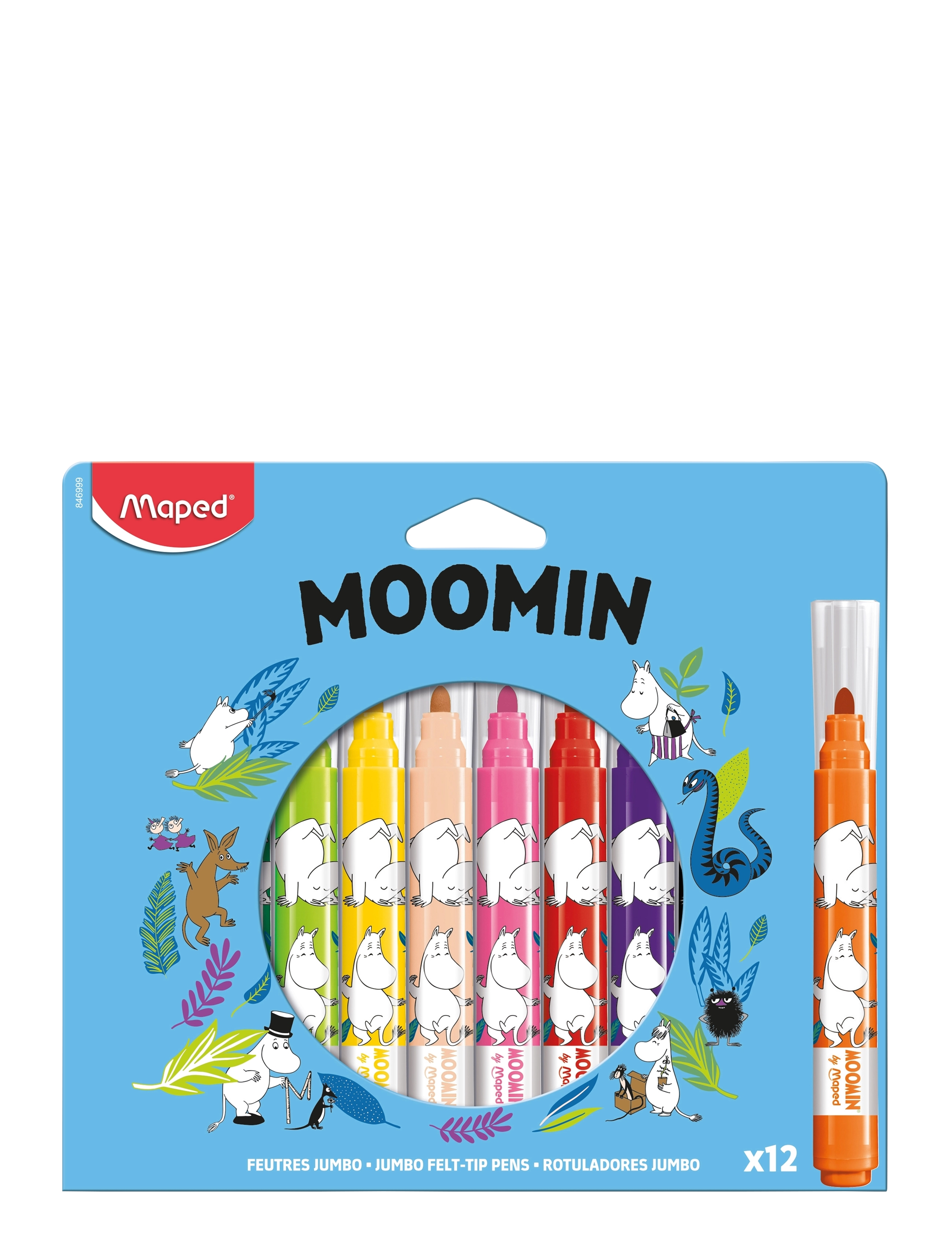 DSIGNHOUSE MOOMIN Moomin Jumbo Felt-Pens X12 Cardbox Patterned - 17.6X 19X 1.7CM - Kinder