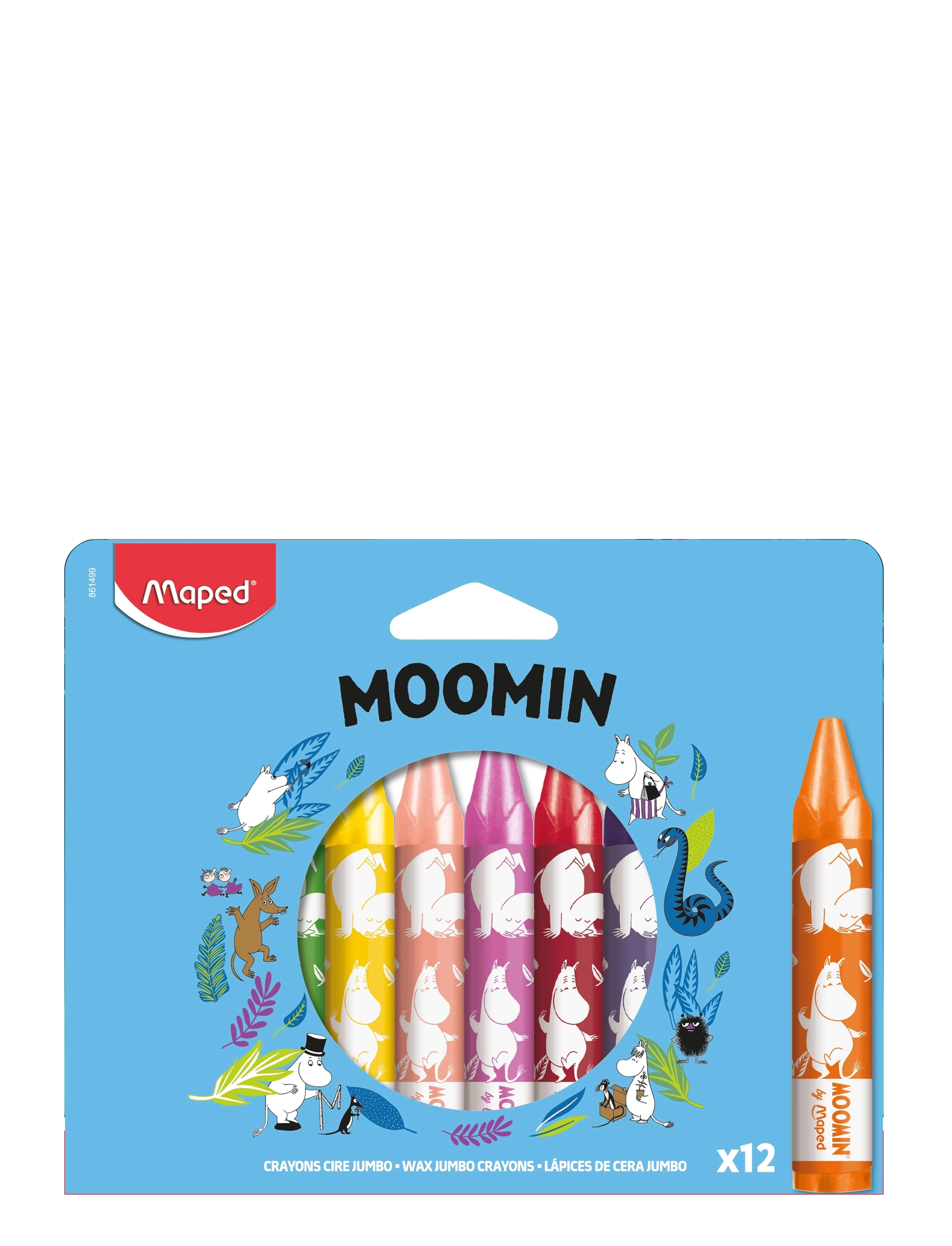 Dsignhouse Moomin Moomin Wax Crayons X12 Cardboard Box, Børn, Coloured Blyant, Multi/mønstret, Str: 12.4X 15.6X 1.5CM