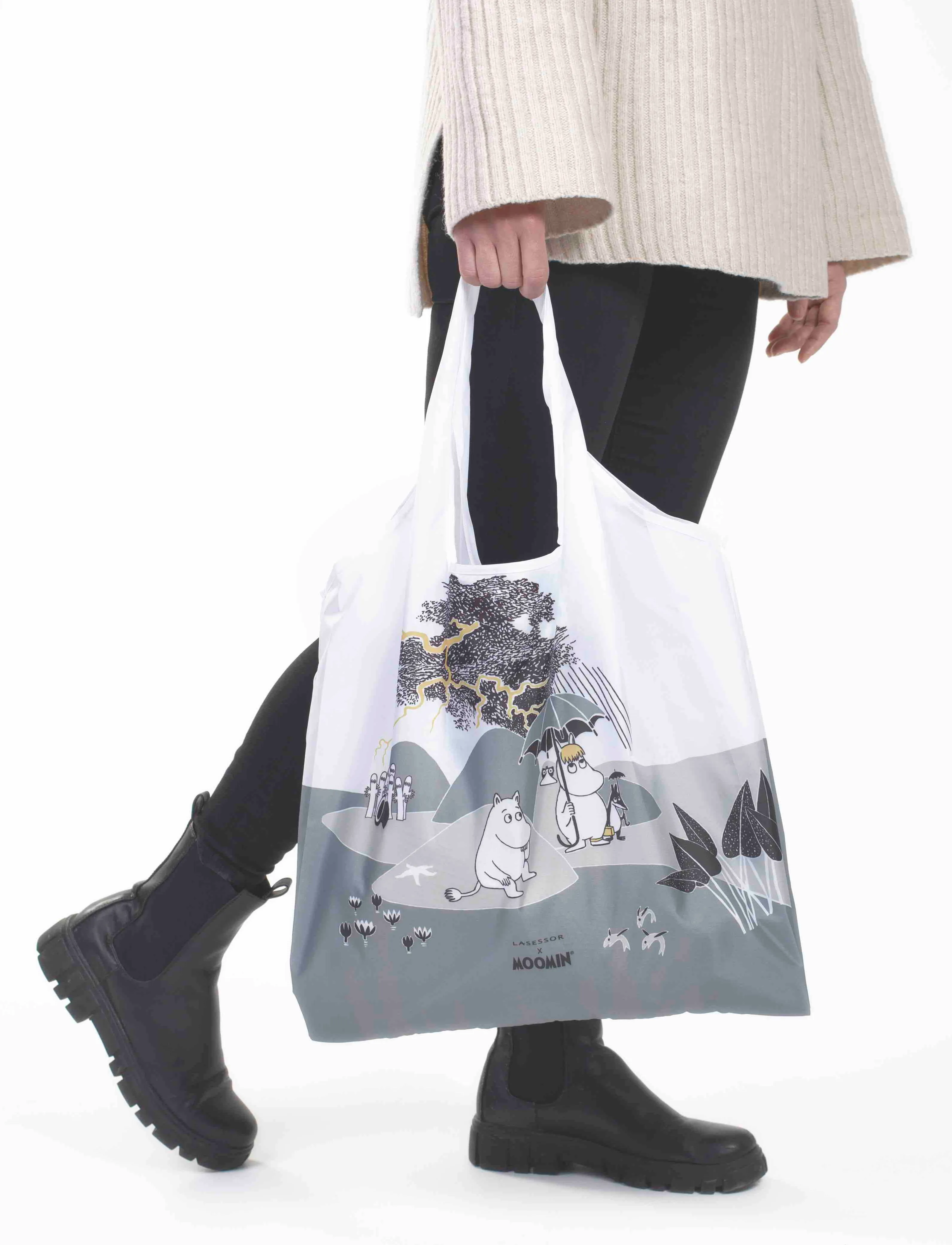 Dsignhouse Moomin - Moomin ecobag Moomin on Island white/grey - tote bags - multi-coloreed - 0