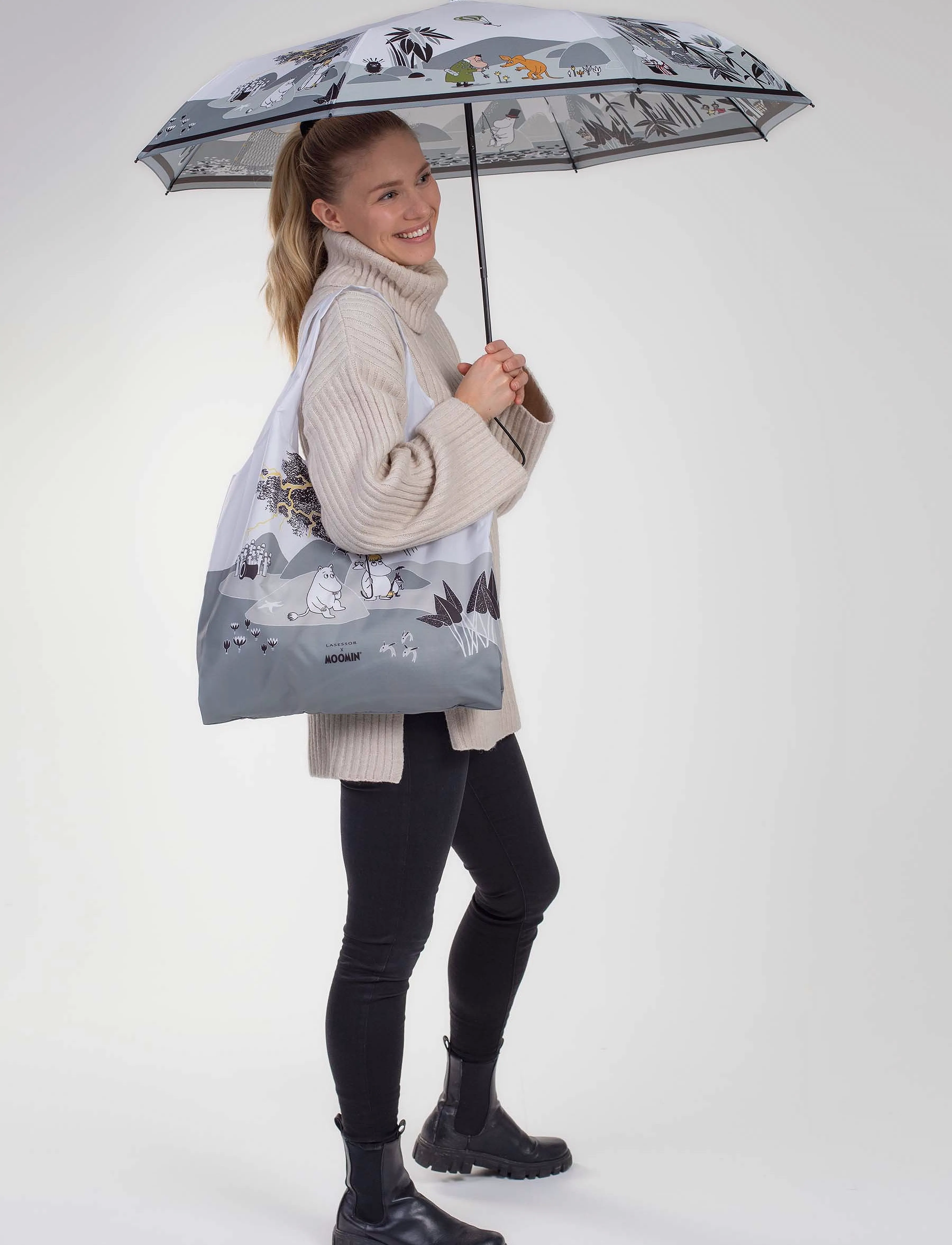 Dsignhouse Moomin - Moomin ecobag Moomin on Island white/grey - tote bags - multi-coloreed - 4