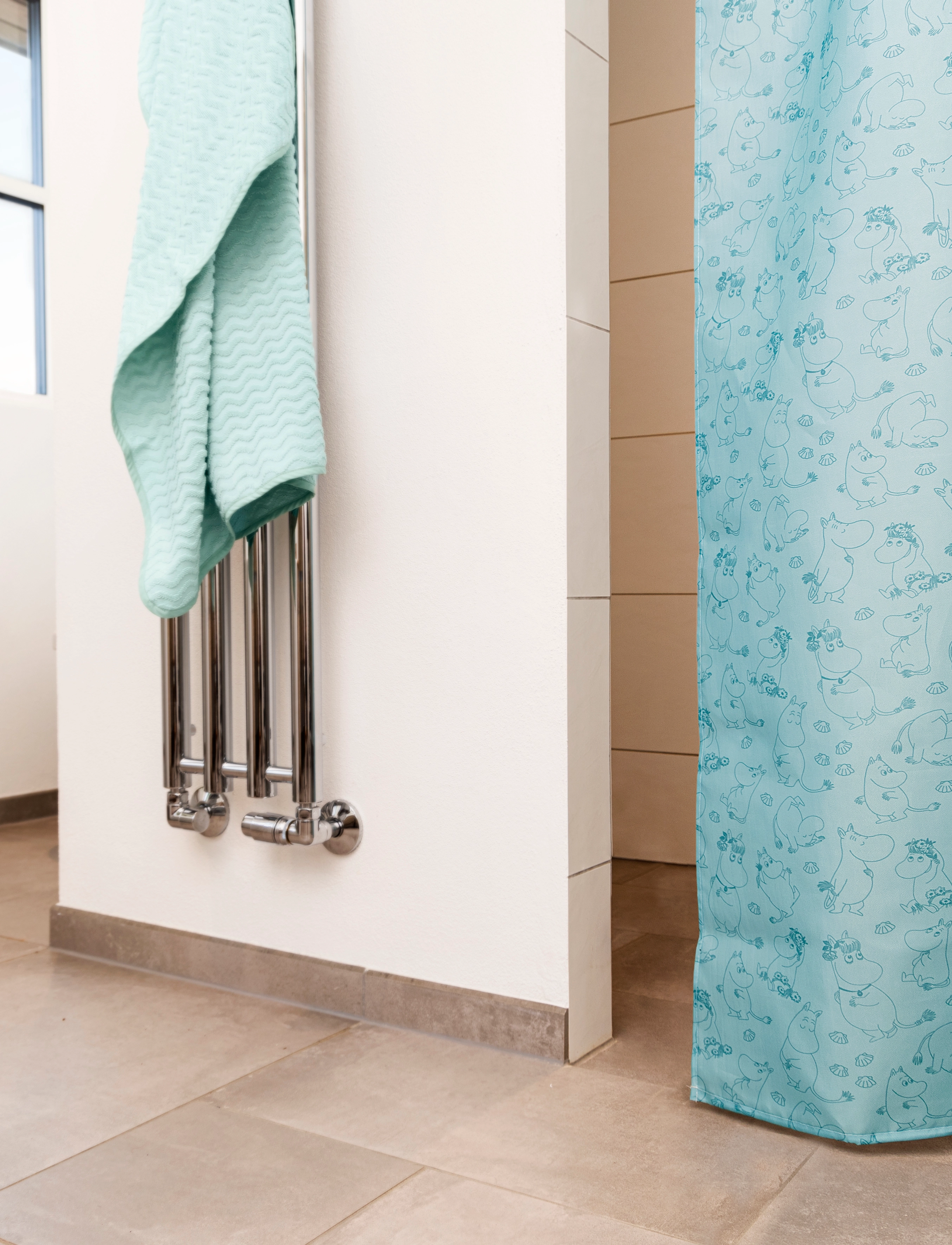 Dsignhouse Moomin The Moomins Shower Curtain, 180X200 cm, Bathroom Textiles, Blau - Curtains, Homeware