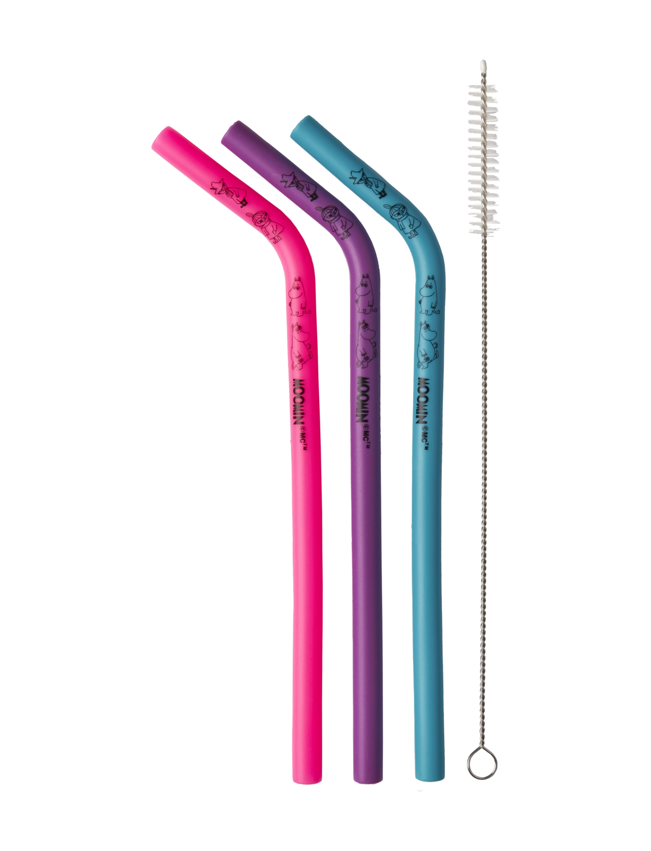 Dsignhouse Moomin Silicone Straw Set, One Size, Dining & Table Accessories, Mehrfarbig/gemustert - Straws, Homeware