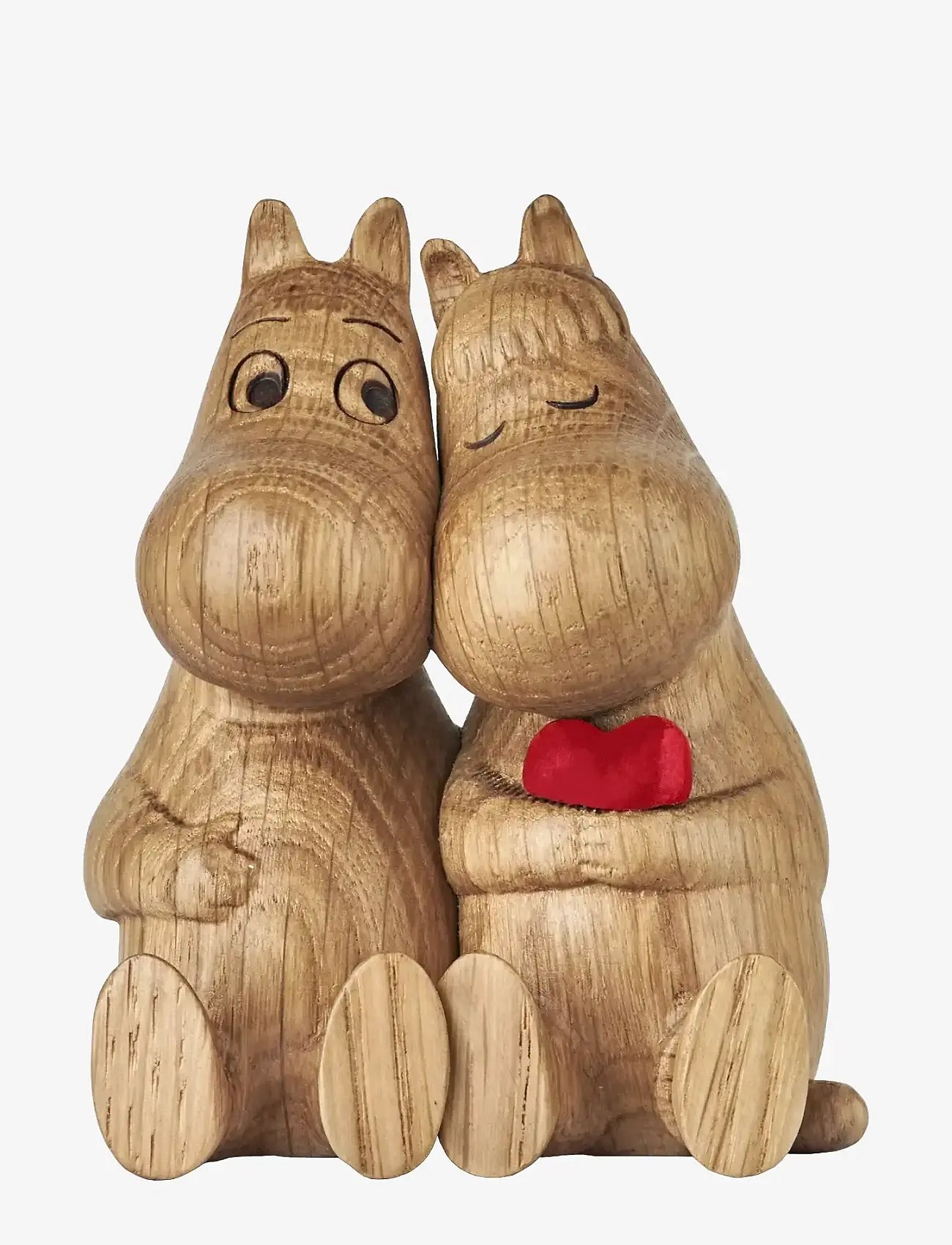 Dsignhouse Moomin - Mumitroldene træfigur egetræ Kram, rød hjerte - köp efter pris - natural - 0
