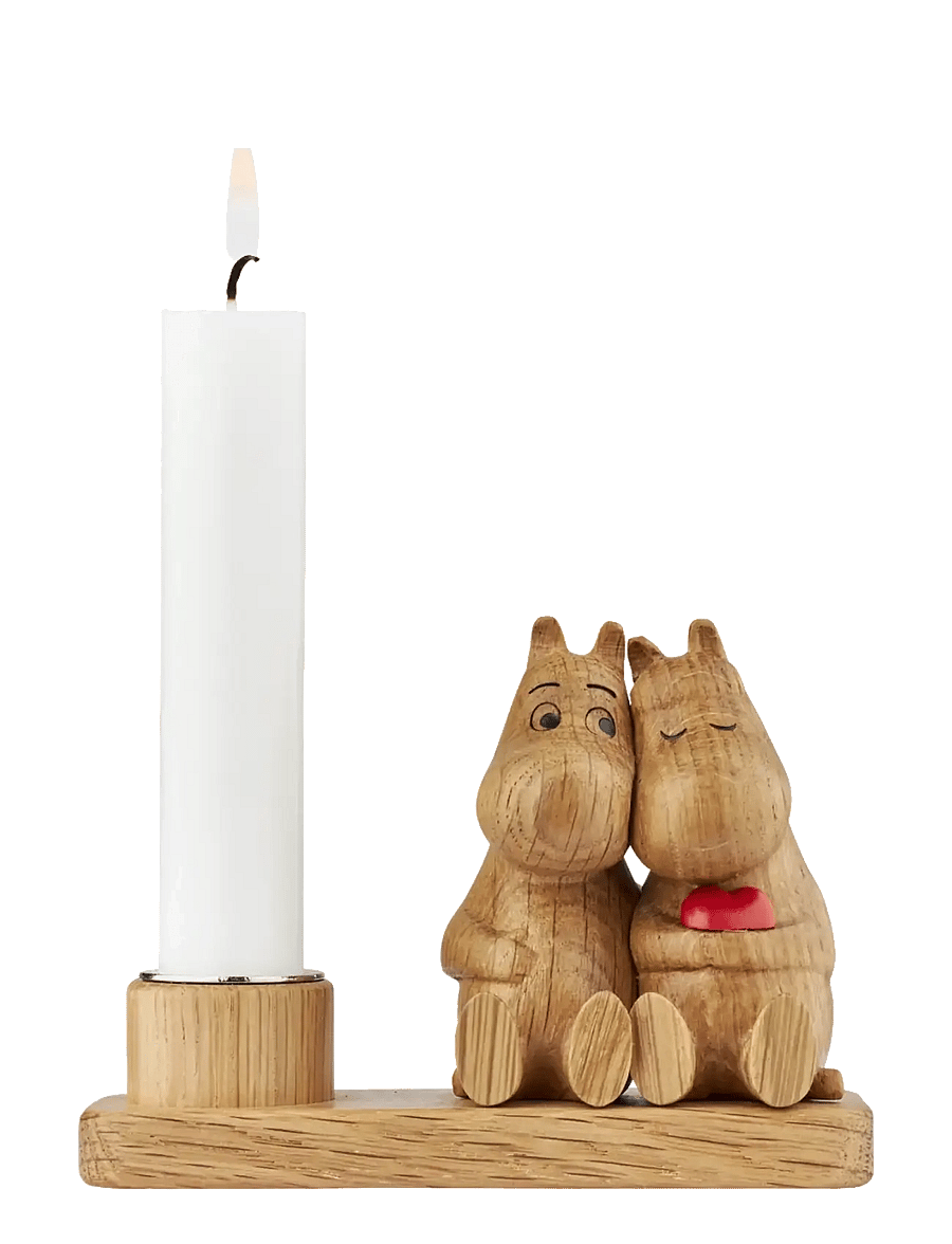 Dsignhouse Moomin - Mumitroldene HUG Lysestage FSC egetræ - teeküünlahoidjad - natural - 0