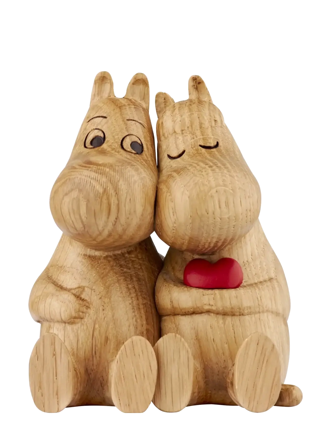Dsignhouse Moomin Mumitroldene træfigur egetræ Kram, rød hjerte - Neuheiten - NATURAL / natural