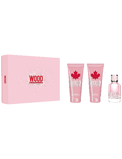 Gift Set Wood Pour Femme Edt + Body Lotion + Shower Gel - Eau De Toilette