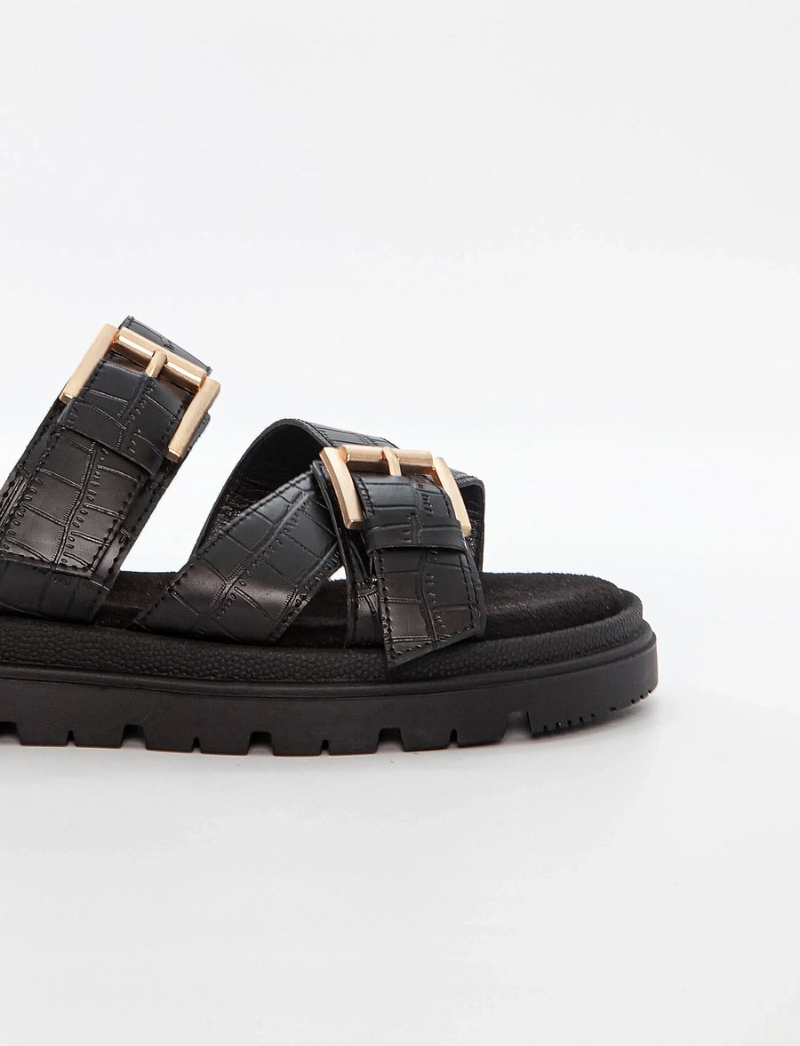 Duffy - GALLARATE TRE - platta sandaler - black - 3