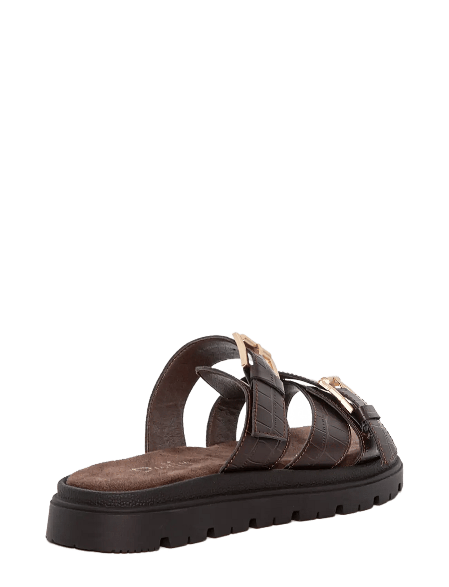 Duffy - GALLARATE TRE - platta sandaler - dark brown - 2