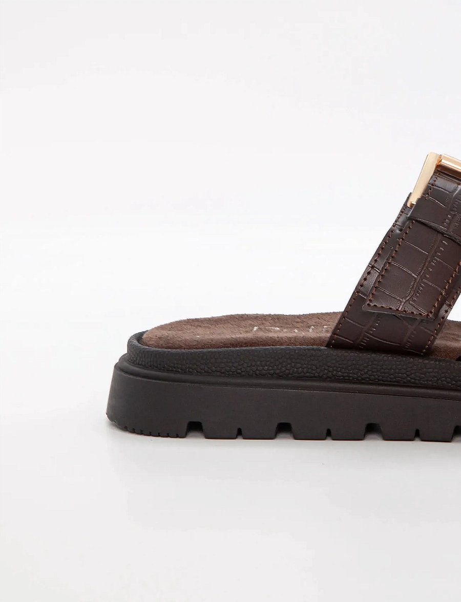 Duffy - GALLARATE TRE - platta sandaler - dark brown - 3