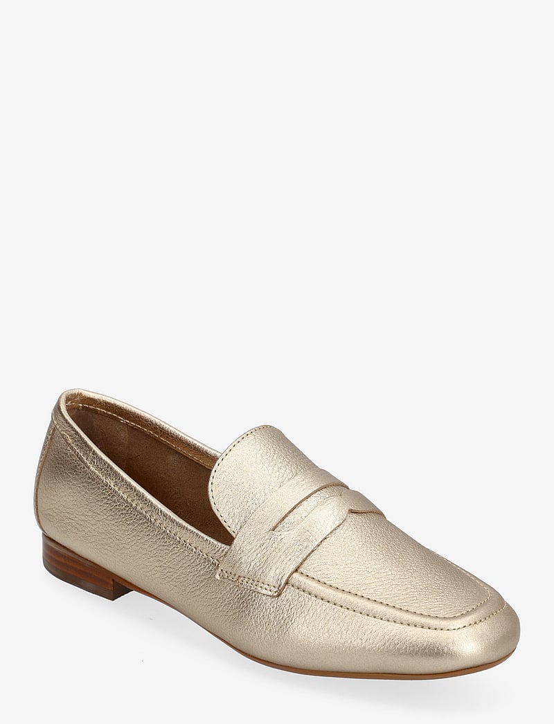 Gold store heeled loafers