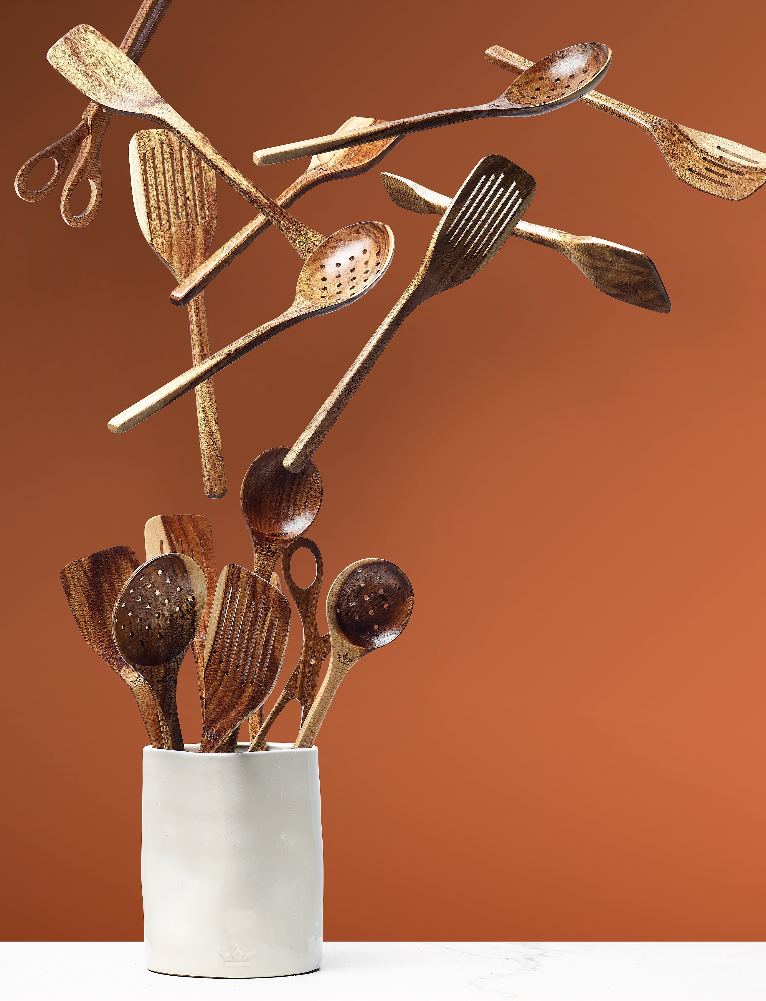 Dutchdeluxes - Wooden Utensil Skimmer Spoon - acacia - 3