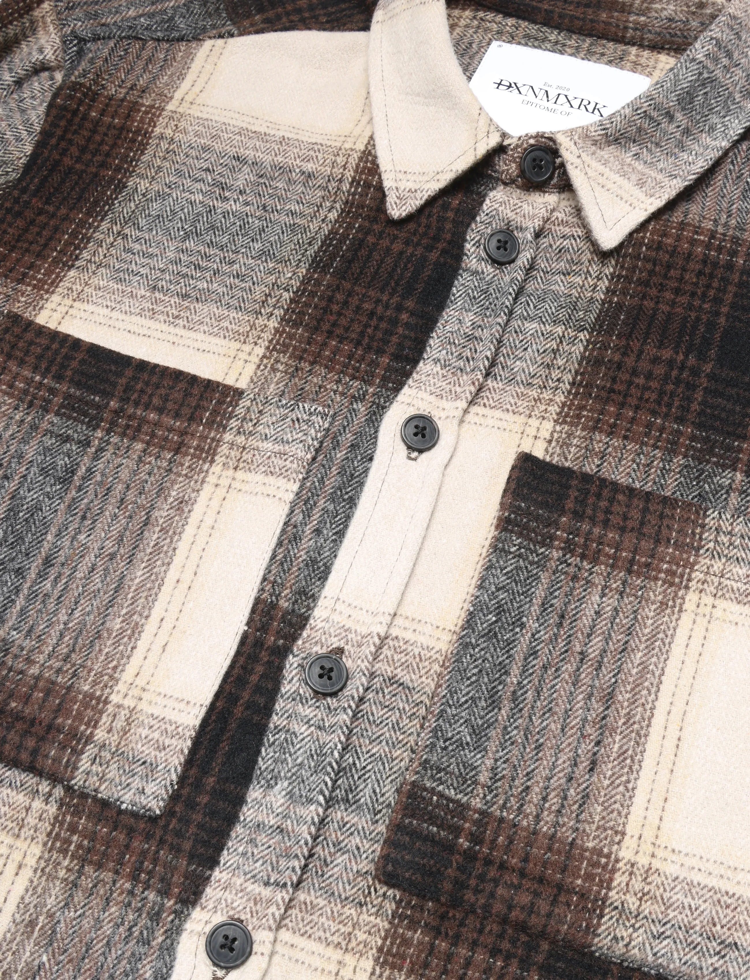 DXNMXRK - DXEarle - rutiga skjortor - dark brown - 2