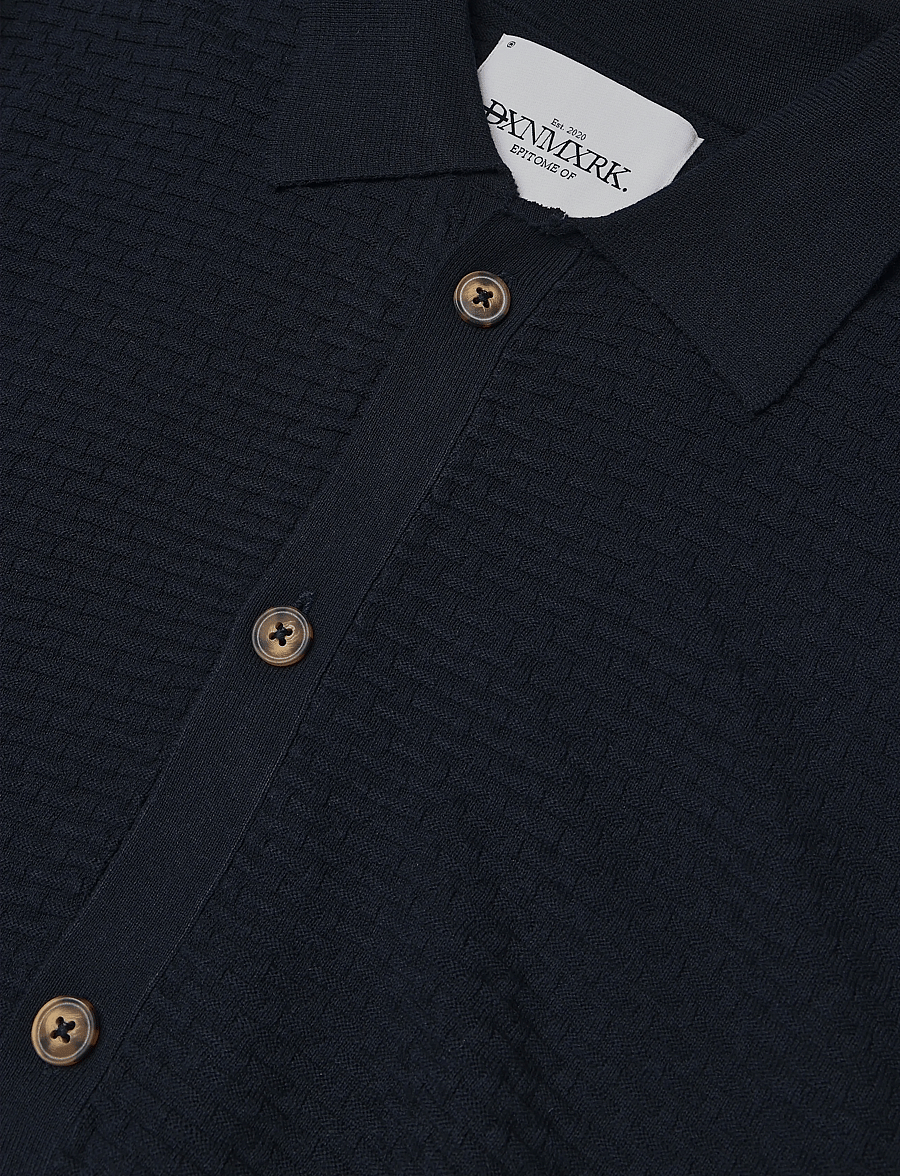 DXNMXRK - DXFyfe - langärmlige strick-polohemden - dark navy - 2