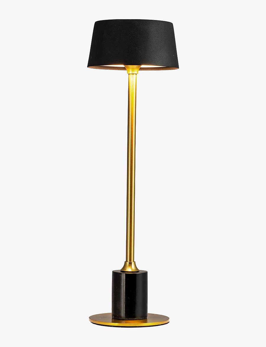 Dyberg Larsen - Yoyo Table lamp Rechargeable LED - schreibtisch- & tischlampen - black/ brass - 1