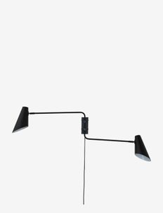 Cale black wall lamp w/ 2 arms, Dyberg Larsen