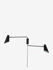 Cale black wall lamp w/ 2 arms - BLACK