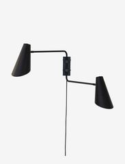 Dyberg Larsen - Cale black wall lamp w/ 2 arms - najniższe ceny - black - 2