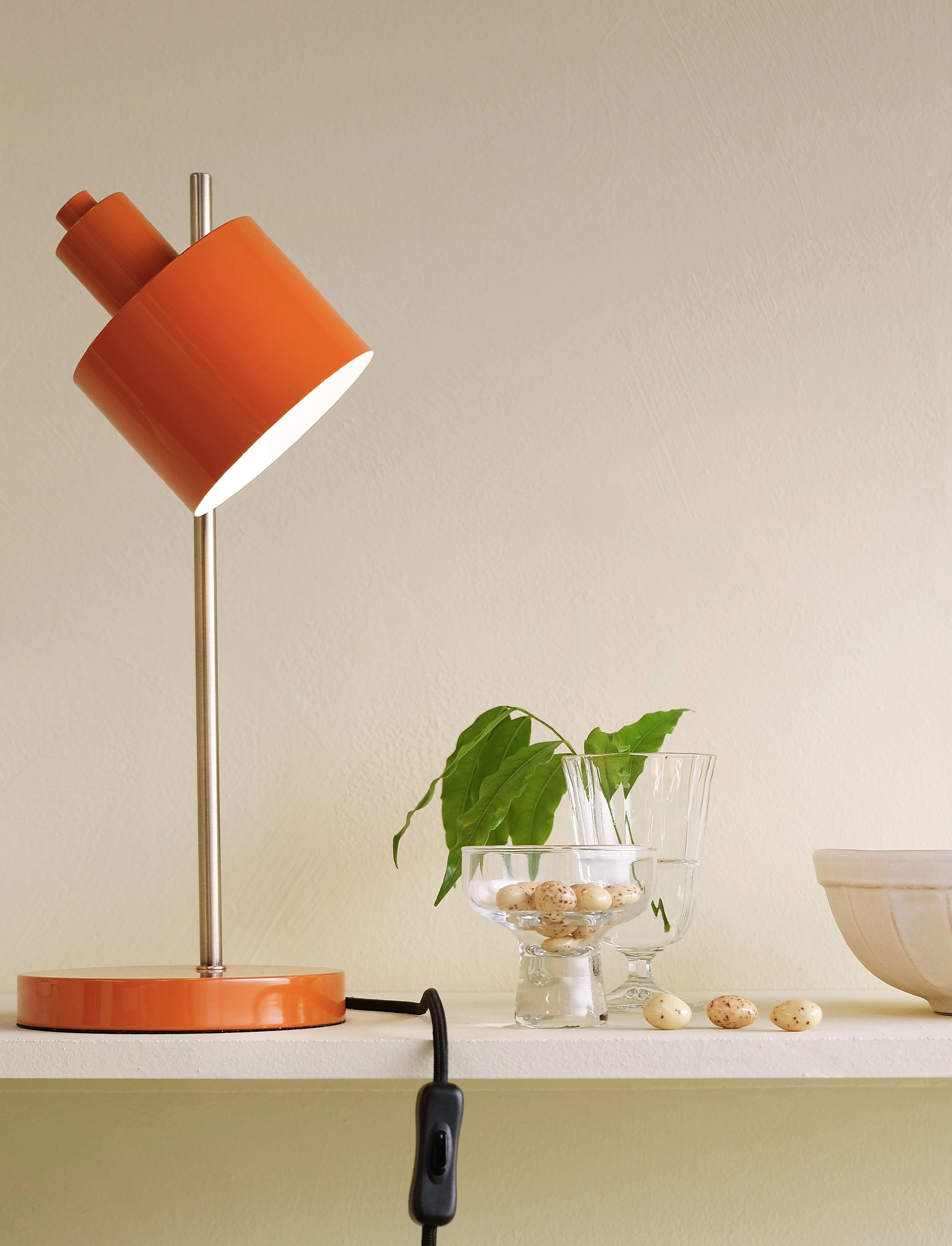 Dyberg Larsen Ocean Orange/ Messing Bordlampe, H43 cm, Orange, Lamper > Bordlamper, Unisex