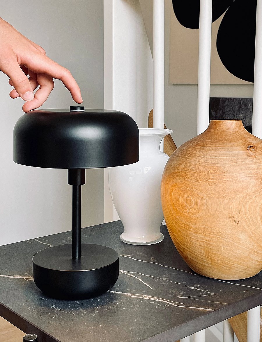 Dyberg Larsen - Haipot Portable Table Lamp - mobile lampen - black - 4