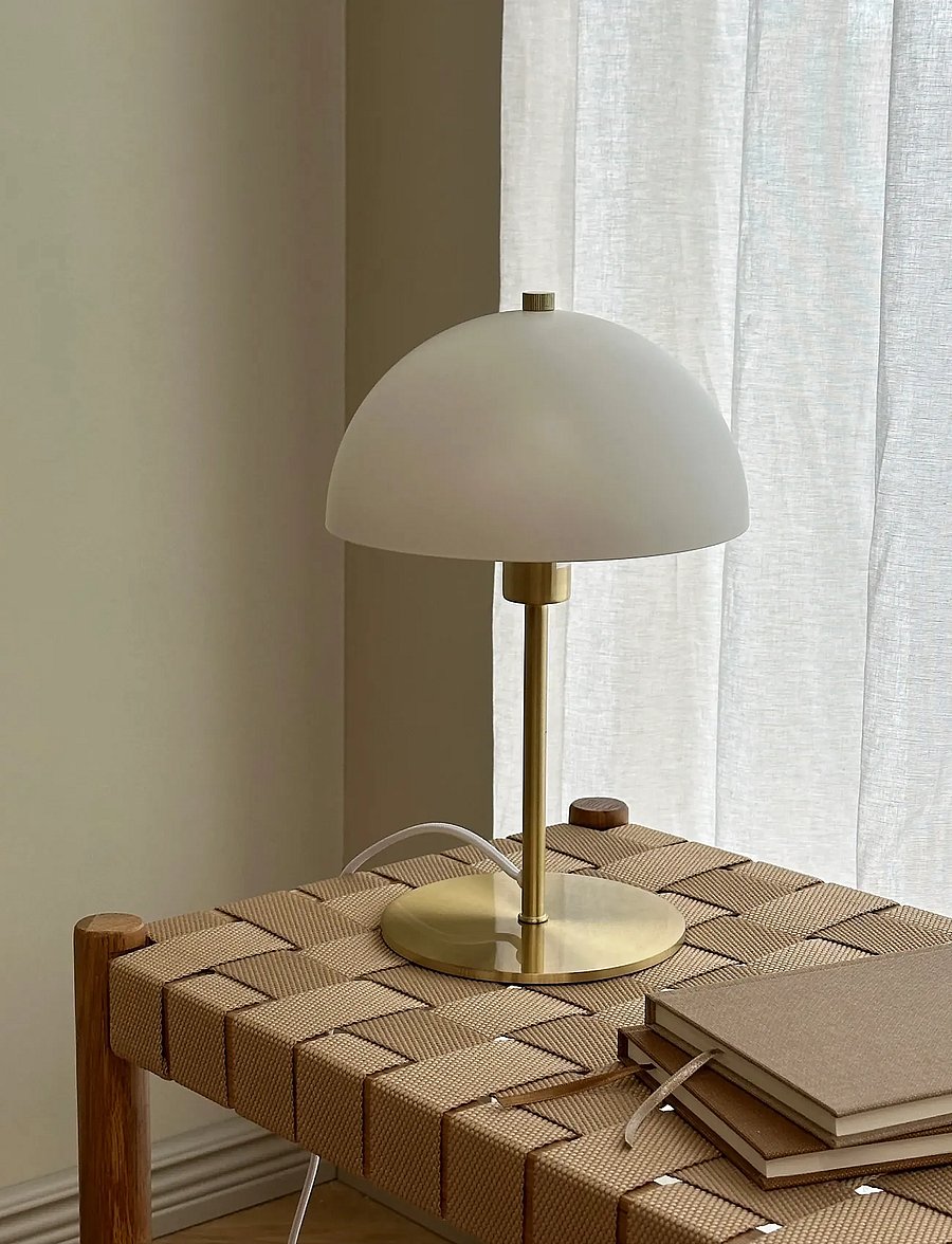 Dyberg Larsen - Malmø hvid/ messing bordlampe - laualambid - white/ brass - 4