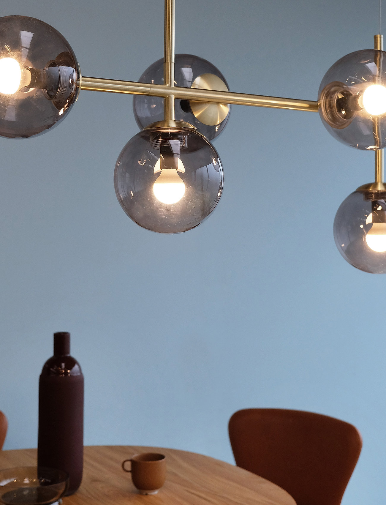 Dyberg Larsen - COMO Long table pendant Messing - pendellampen - smoke/ brass - 5