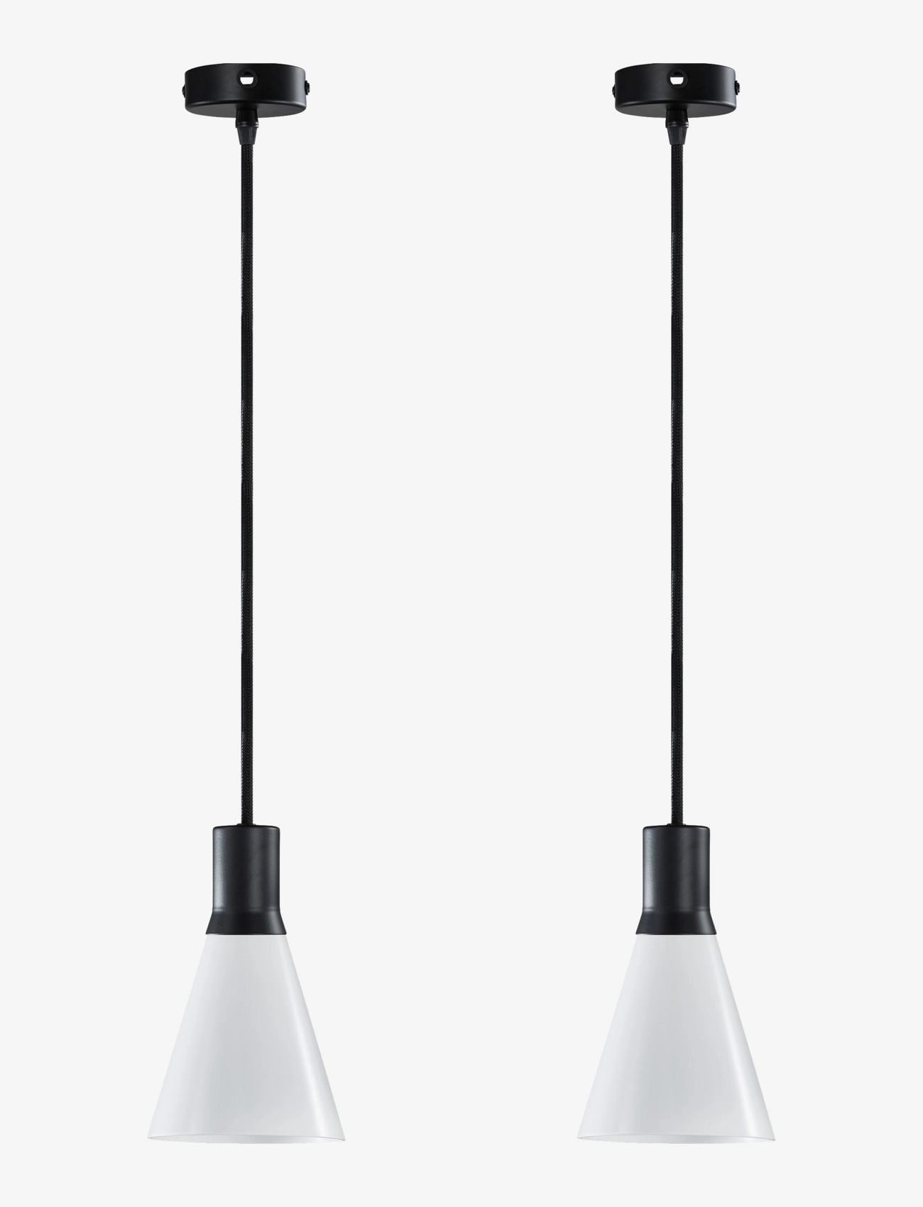 Dyberg Larsen Gent Pendelsæt 2 Stk. Mat Sort/ Opal, Pendellampe, Sort, Str: H22CM