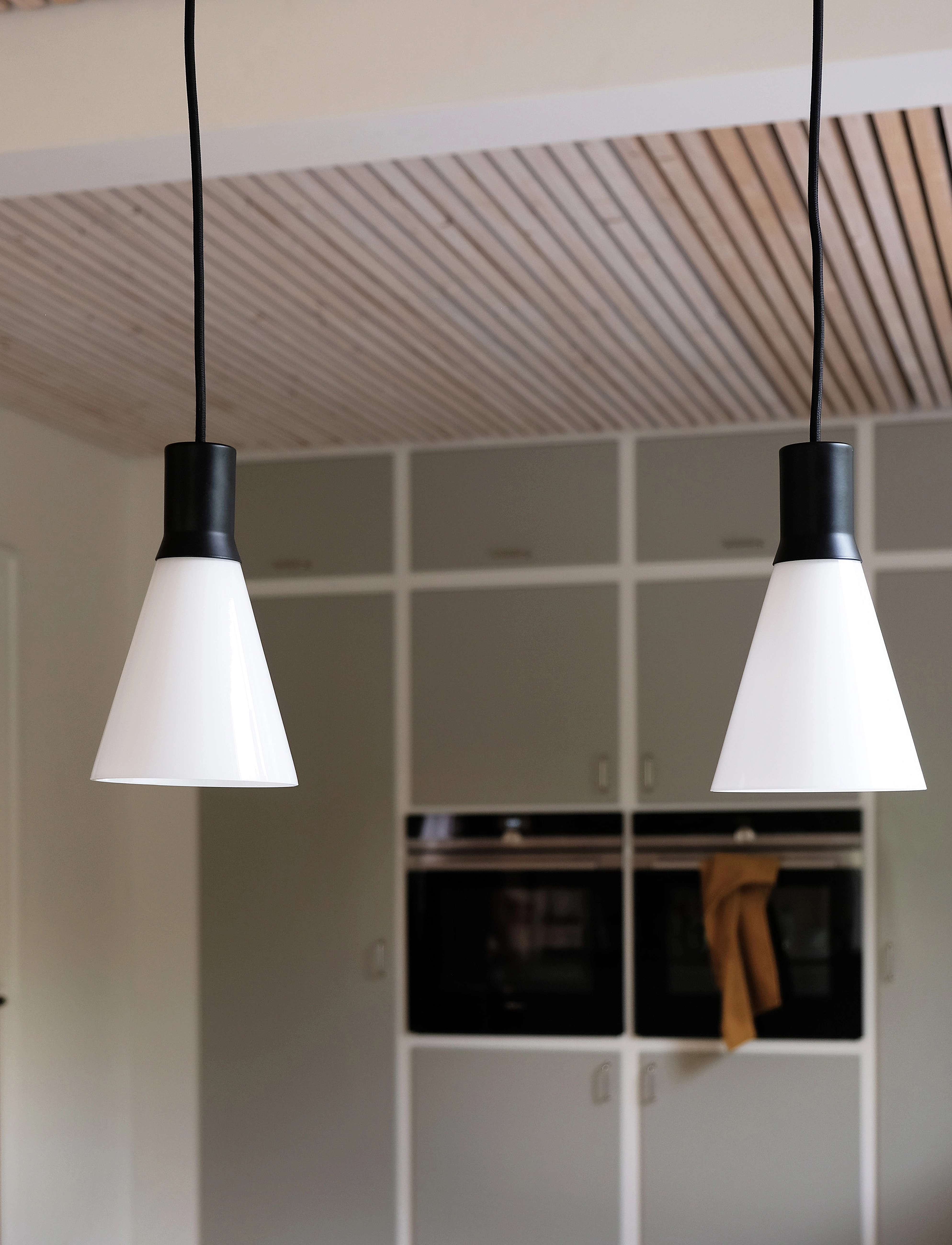 Dyberg Larsen Gent Pendelsæt 2 Stk. Mat Sort/ Opal, H22 cm, Ceiling Lamps, Schwarz - Pendant Homeware