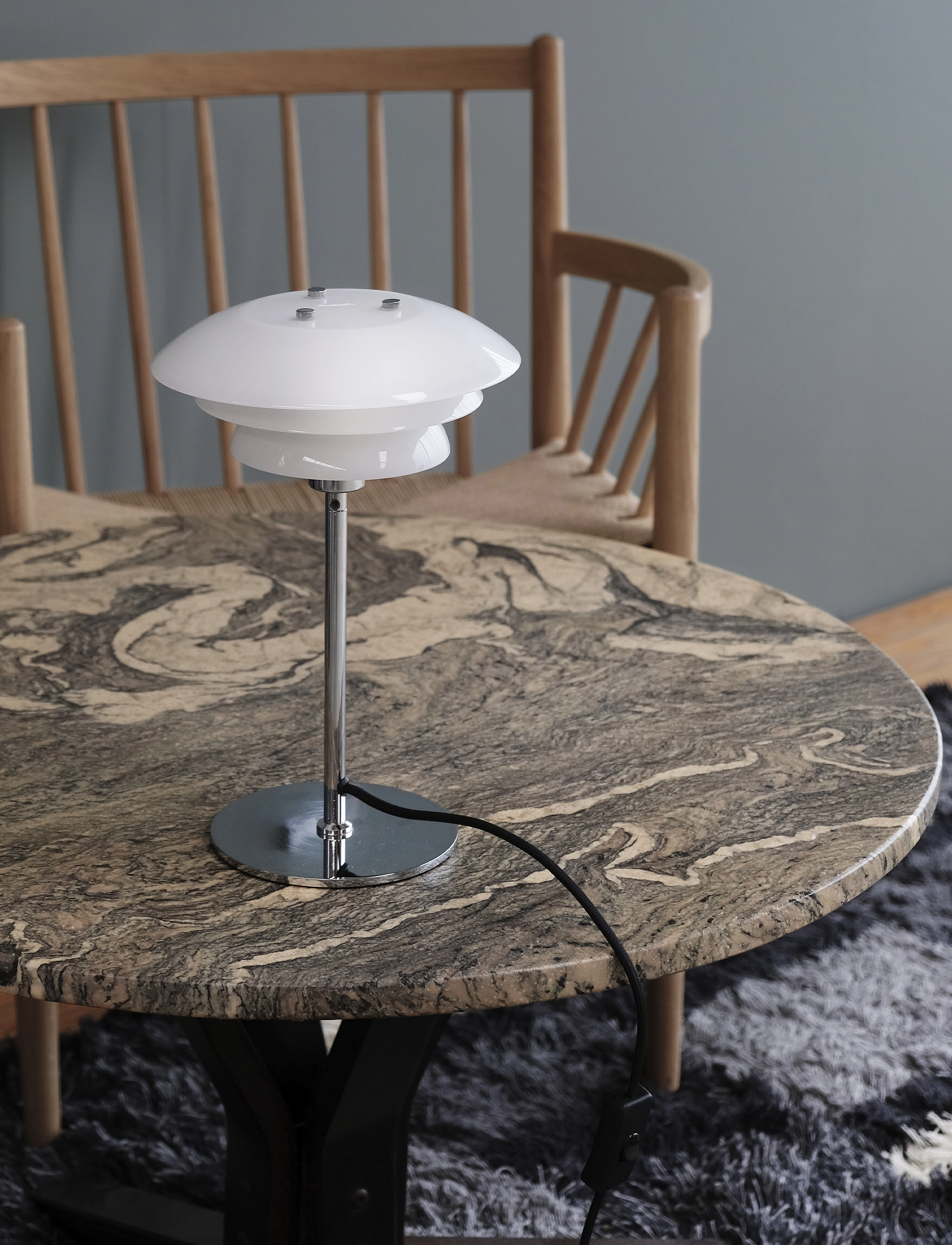 Dyberg Larsen - DL 20 bordlampe - bordlamper - opal/ chrome - 2