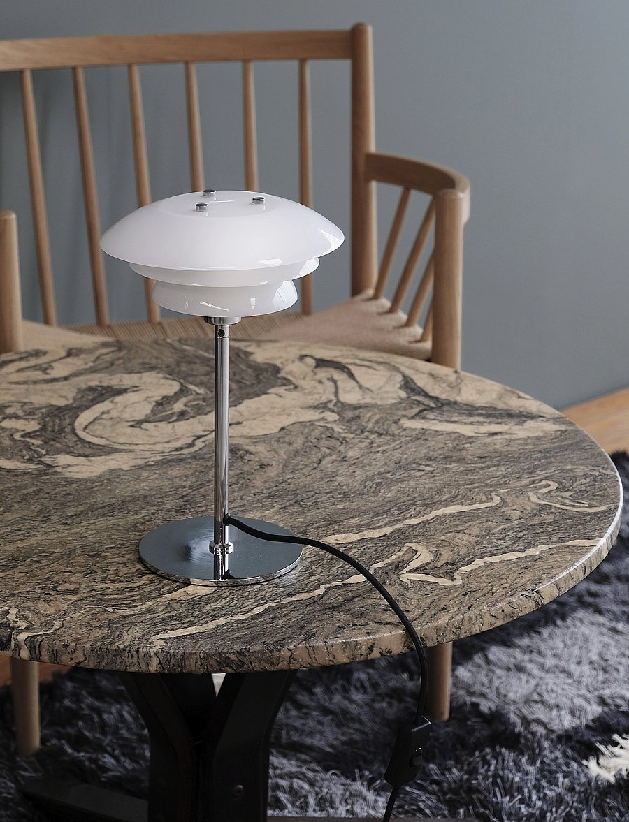 Dyberg Larsen - DL20 Opal/Chrome Table Lamp - laualambid - opal/ chrome - 2