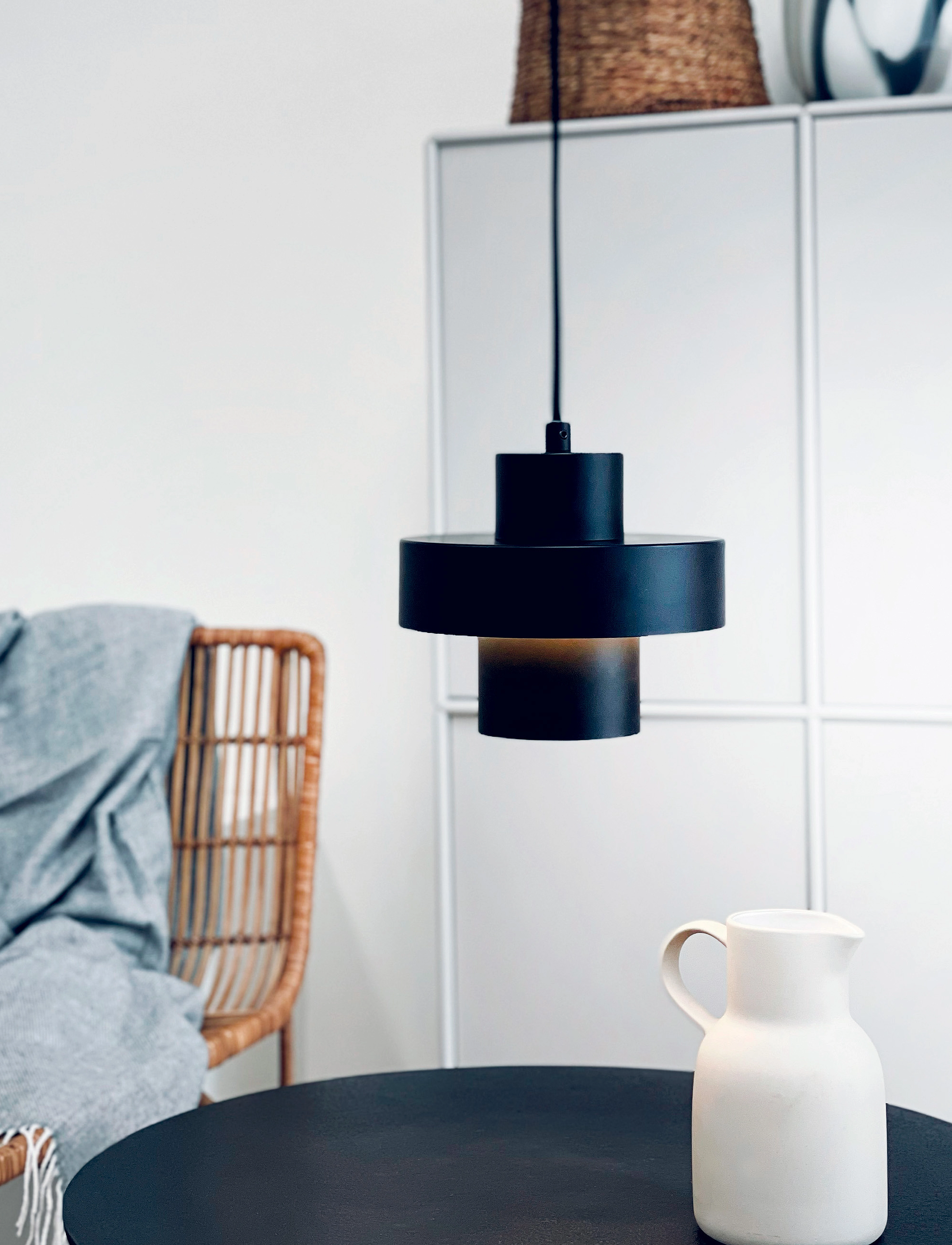 Dyberg Larsen Stoke Pendel Mat Sort, H16.5 cm, Ceiling Lamps, Schwarz - Pendant Homeware