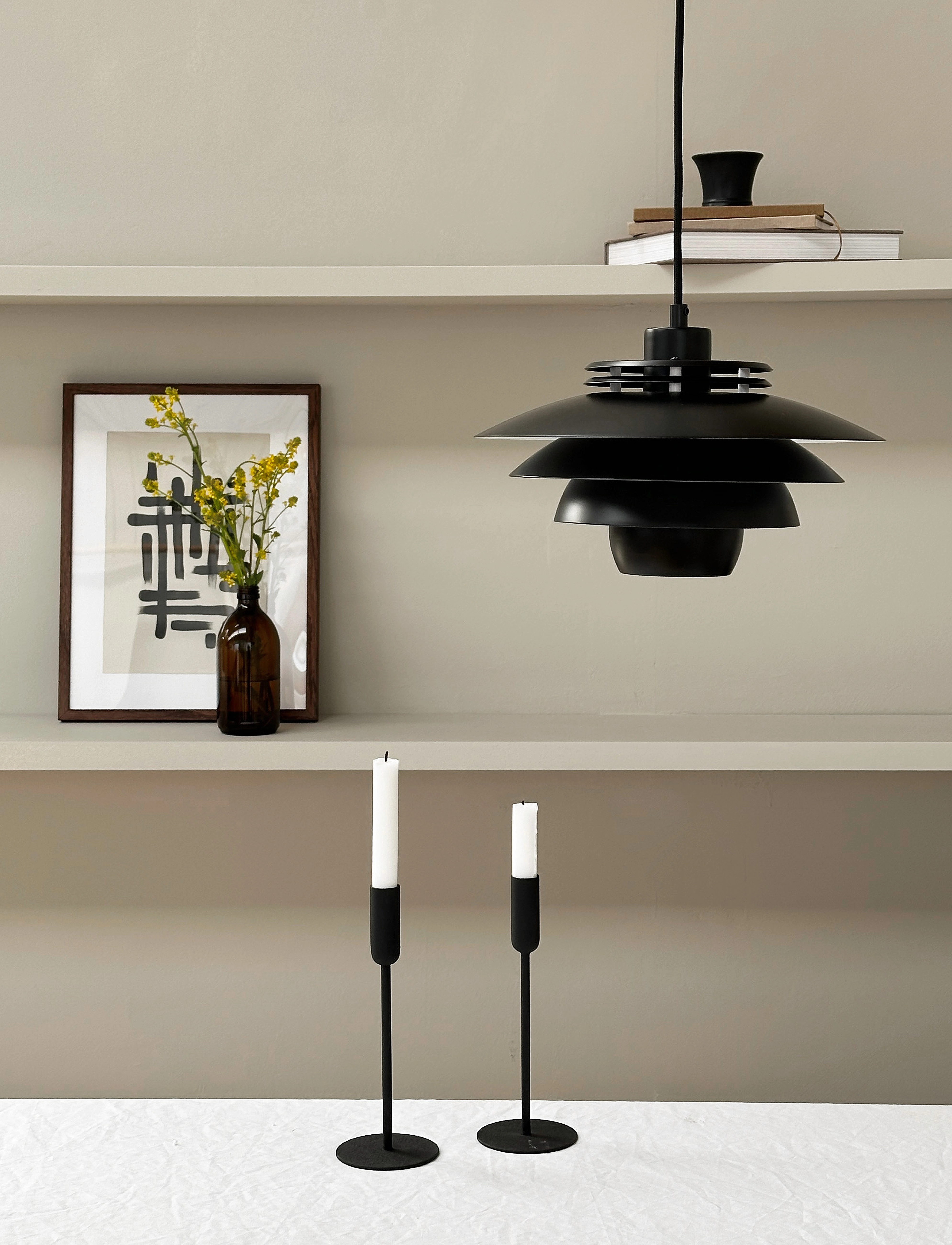 Dyberg Larsen Ejka Mini Mat Sort Pendel, H24 cm, Ceiling Lamps, Schwarz - Pendant Homeware