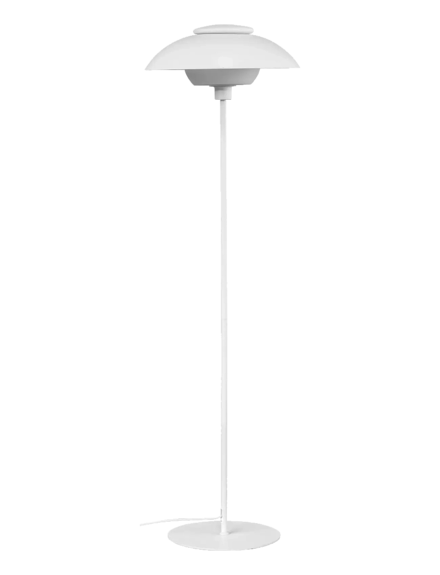 Dyberg Larsen - Opus gulvlampe hvid metal/glas - põrandalambid - white/ opal - 1