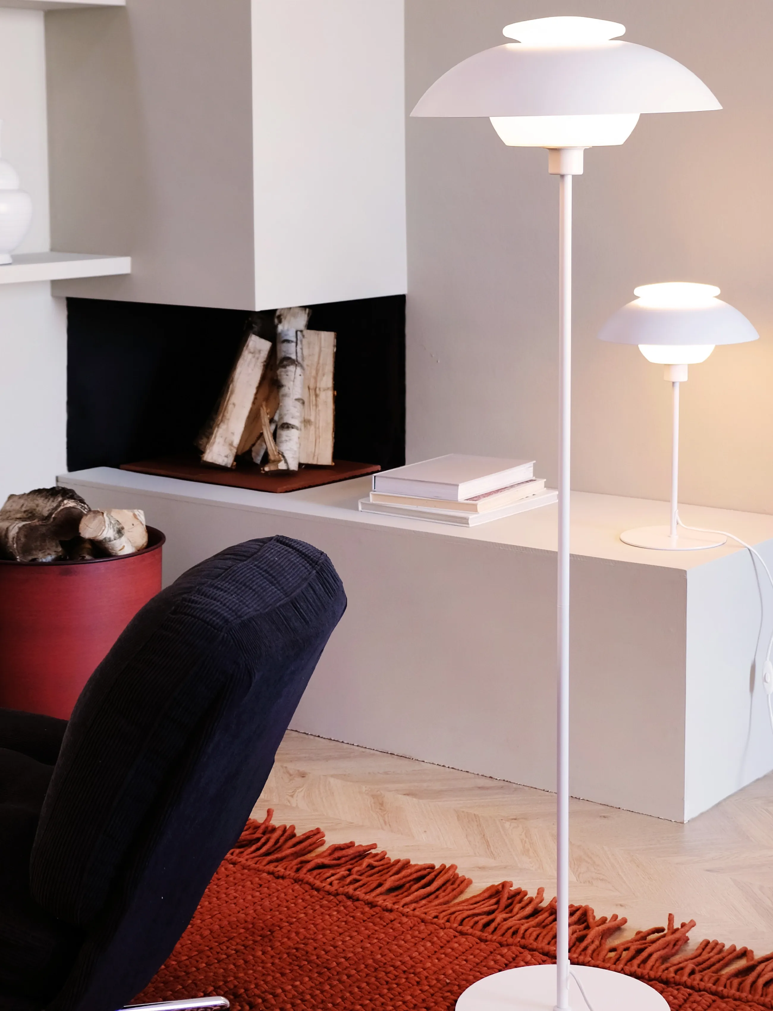 Dyberg Larsen - Opus gulvlampe hvid metal/glas - white/ opal - 3