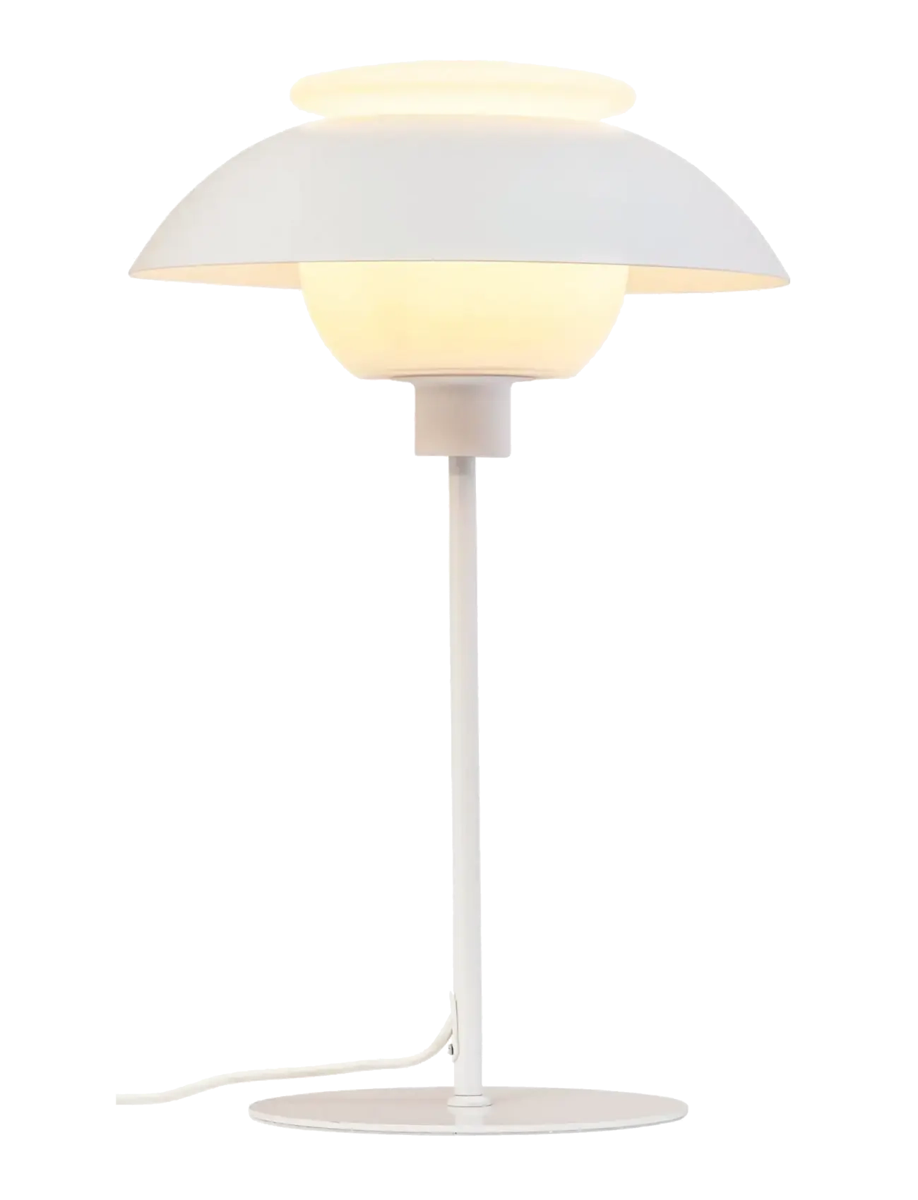Dyberg Larsen - Opus bordlampe hvid metal/glas - stalinės lempos - white/ opal - 2