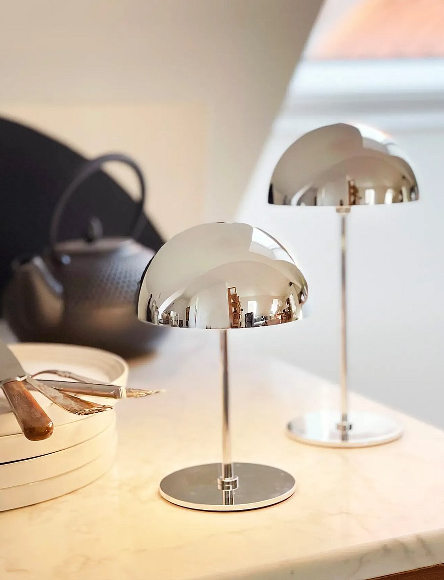 Dyberg Larsen - ALONG LED Minibordlampe krom 2 stk. i æske - mobile lampen - chrome - 0