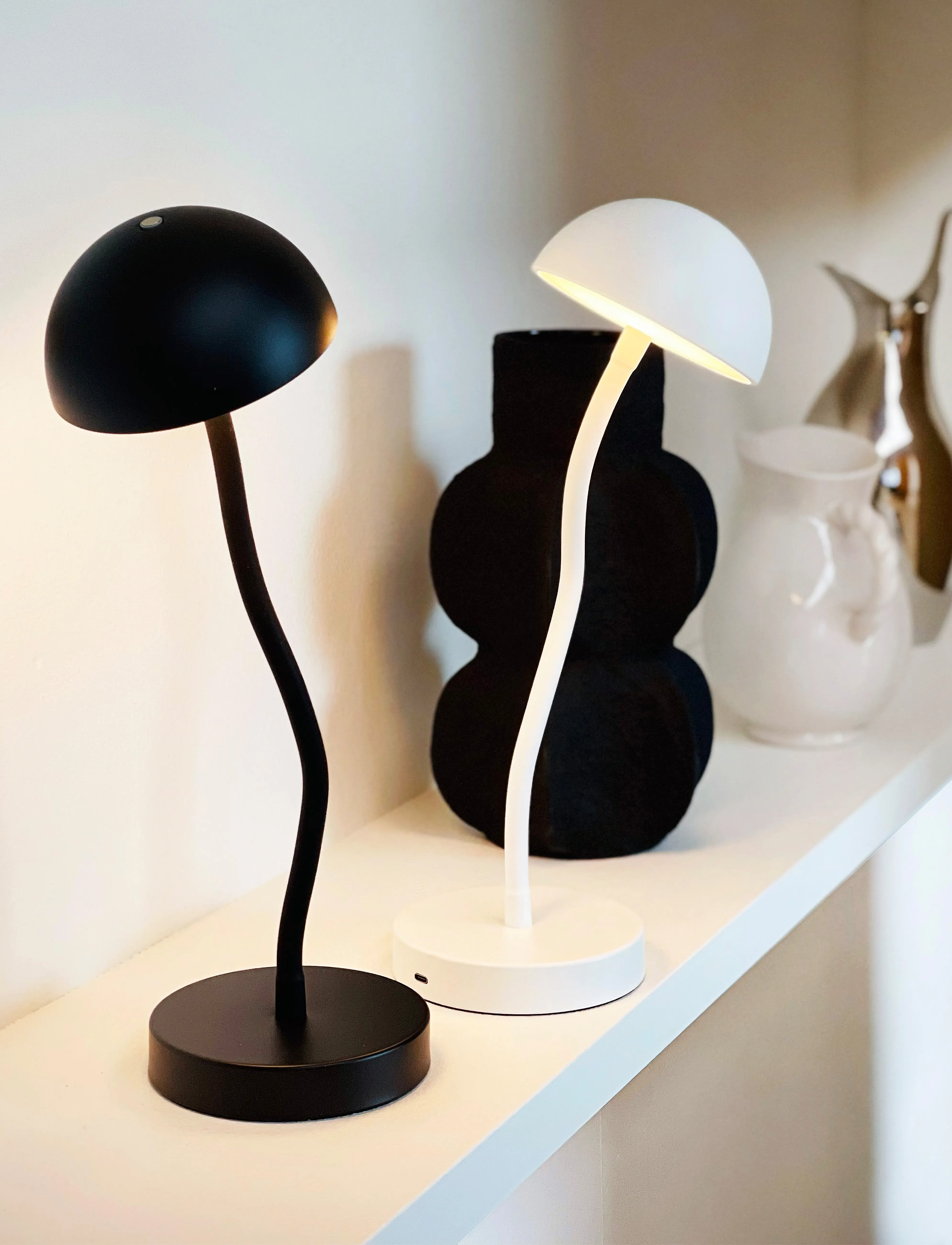 Dyberg Larsen - Fonzy - pöytävalaisimet - pearl white - 5