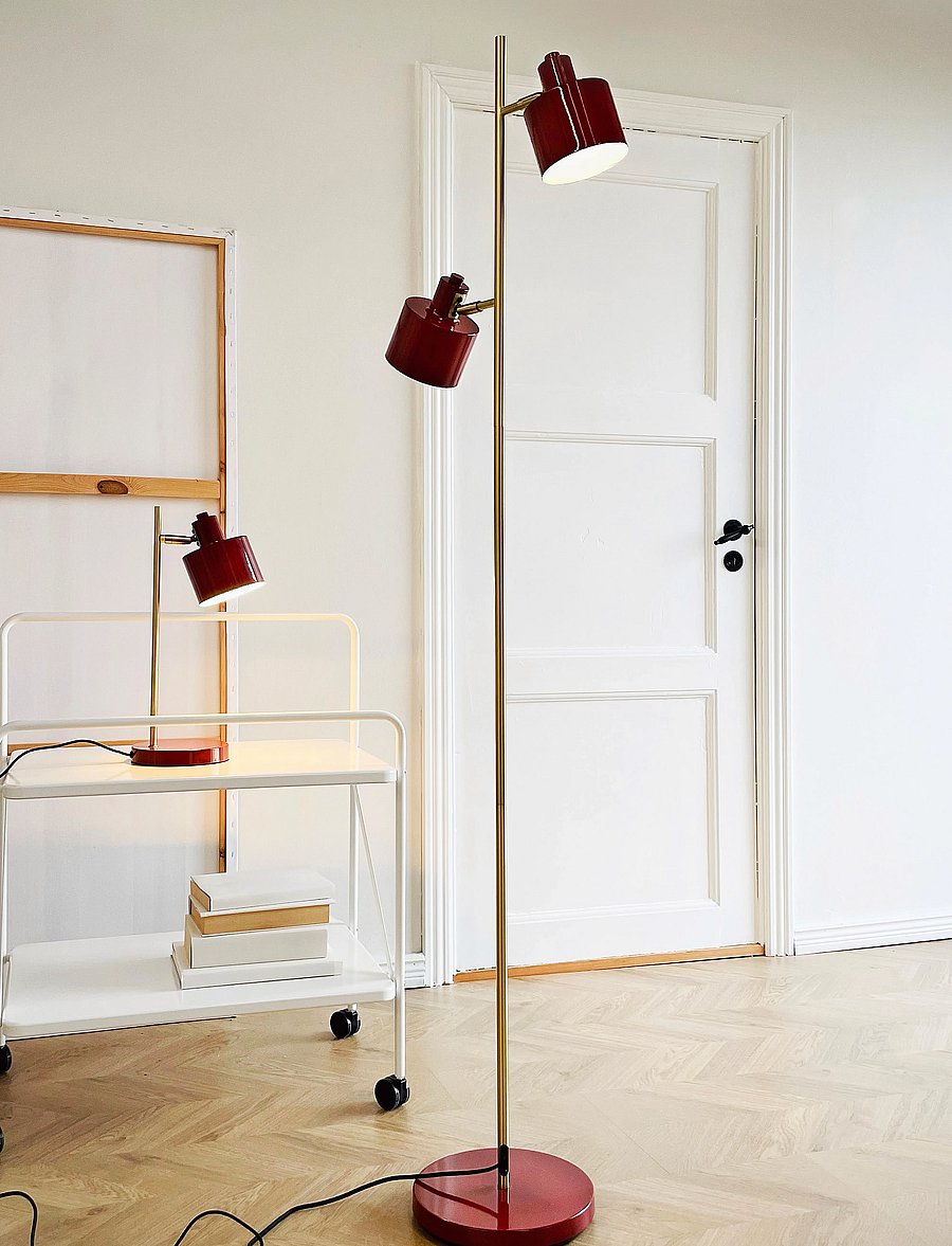 Dyberg Larsen - Ocean - stehlampen - darkred / brass - 0