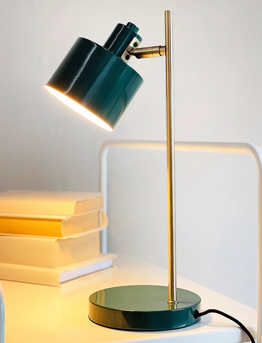 Dyberg Larsen - Ocean Wall Lamp - bordlamper - darkgreen / brass - 0