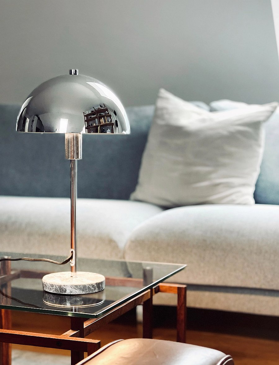Dyberg Larsen - Stockholm D20 Table Lamp - schreibtisch- & tischlampen - chrome/ marble - 0