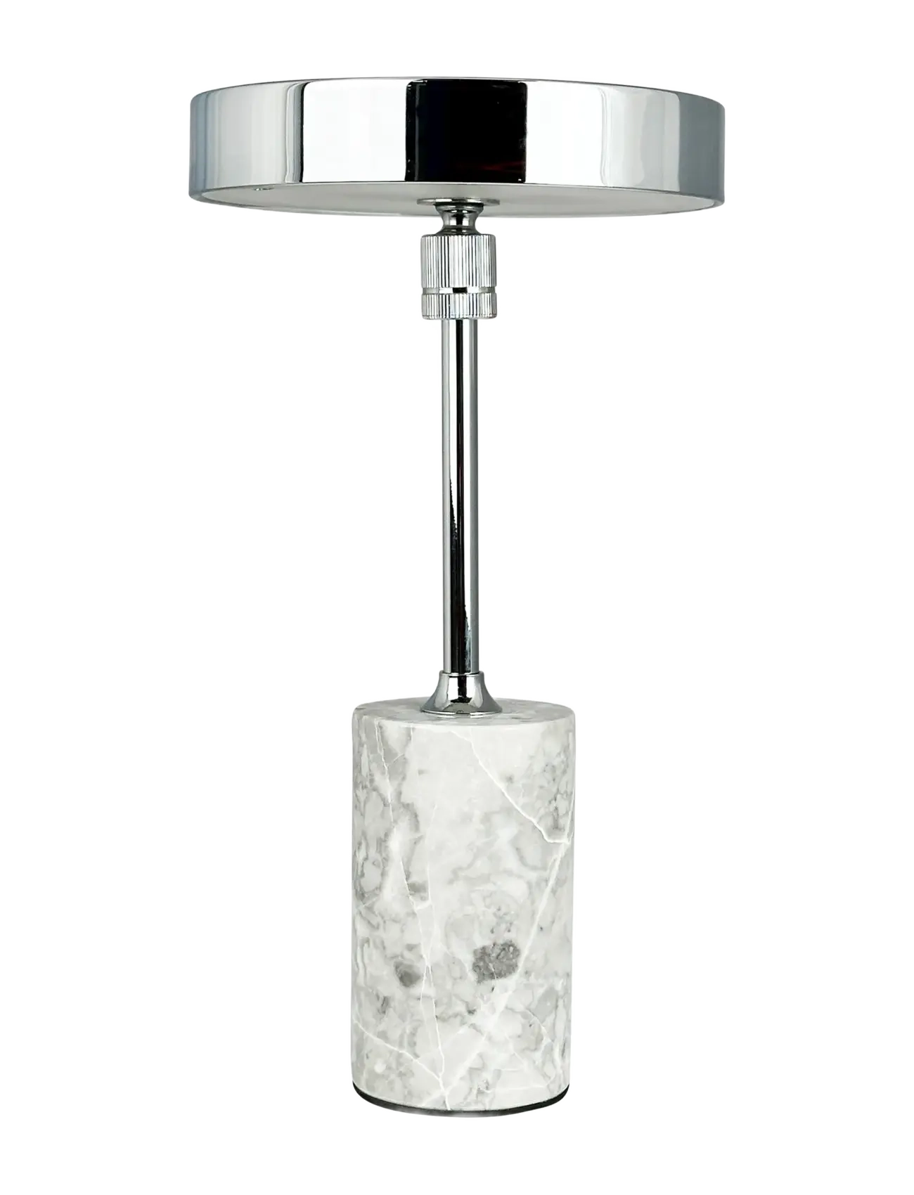 DYBERG LARSEN Starlight Led Genopladelig Bordlampe Krom Med Grå Marmor Silber - 25X14X14 - Unisex