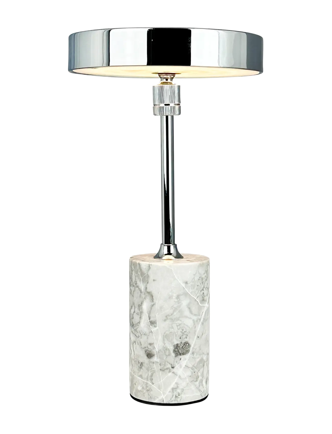 Dyberg Larsen - Starlight LED rechargeable table lamp chrome grey marble - mobile lampen - chrome/ grey marble - 2
