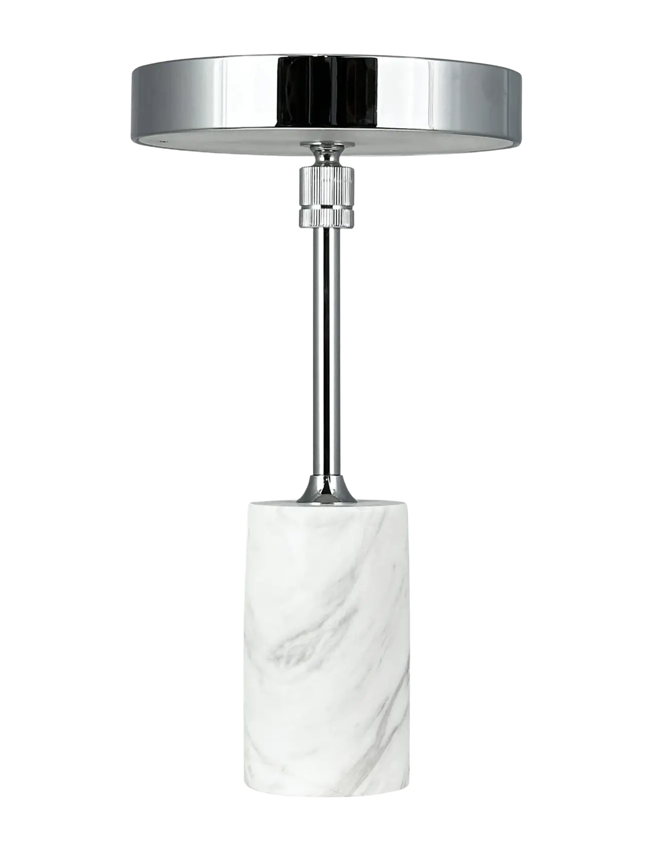 DYBERG LARSEN Starlight Led Genopladelig Bordlampe Krom Med Hvid Marmor Silber - 25X14X14 - Unisex
