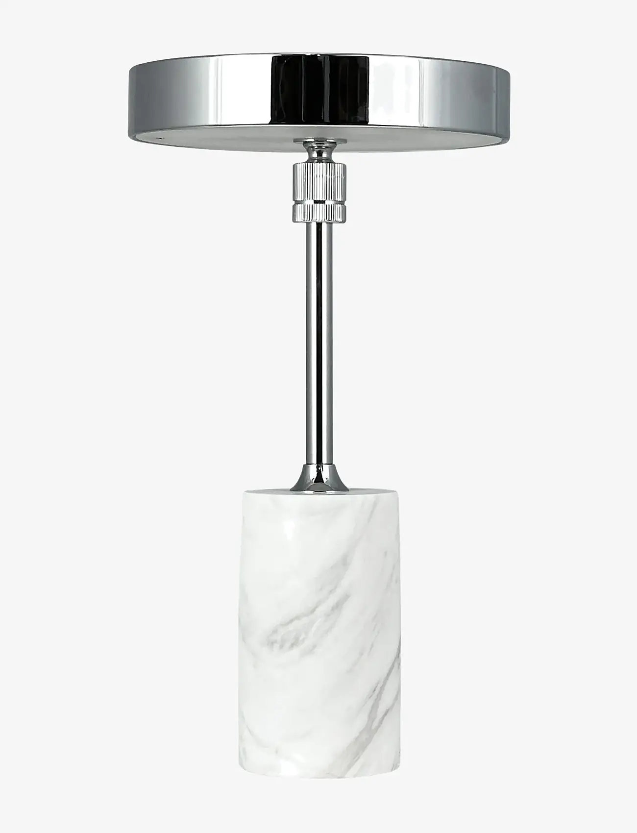 Dyberg Larsen - Starlight LED rechargeable table lamp chrome white marble - schreibtisch- & tischlampen - chrome/ white marble - 0