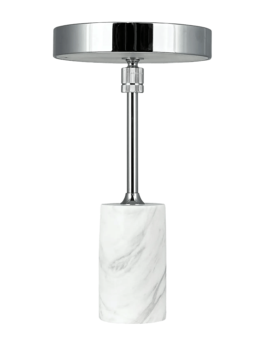 Dyberg Larsen - Starlight LED rechargeable table lamp chrome white marble - nešiojami Šviestuvai - chrome/ white marble - 1