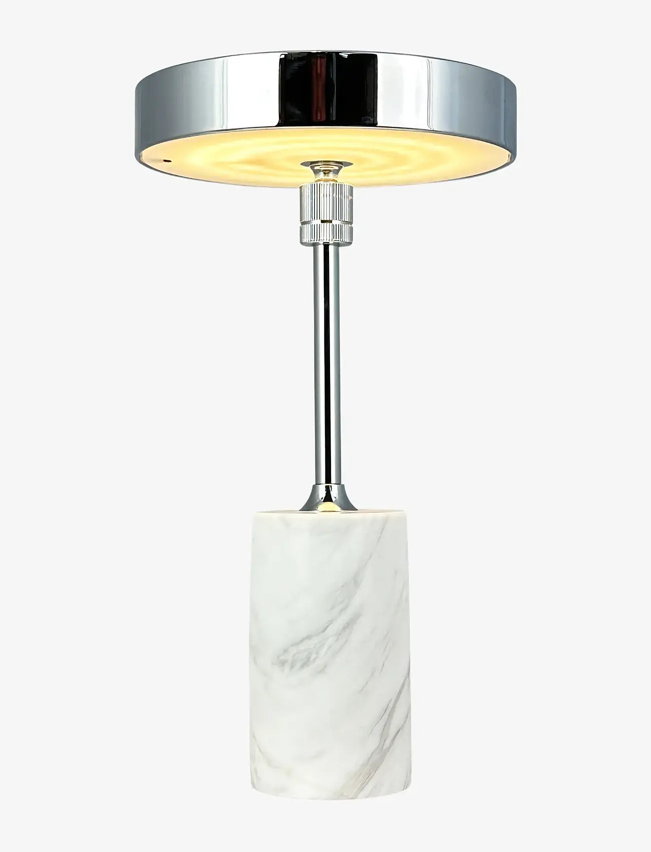 Dyberg Larsen - Starlight LED rechargeable table lamp chrome white marble - schreibtisch- & tischlampen - chrome/ white marble - 1